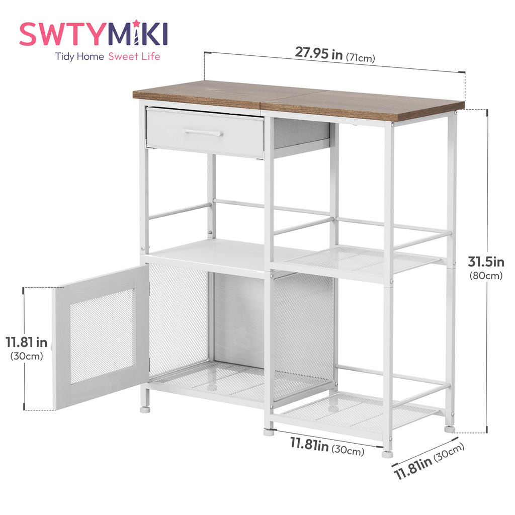 SWTYMIKI Coffee Bar Cabinet for Home - Farmhouse Coffee Stand Station Multi-Purpose Buffet Sideboard Cabinet with Drawers - Kitchen Bar Table for Living Room, Corner, Small Space, Espresso