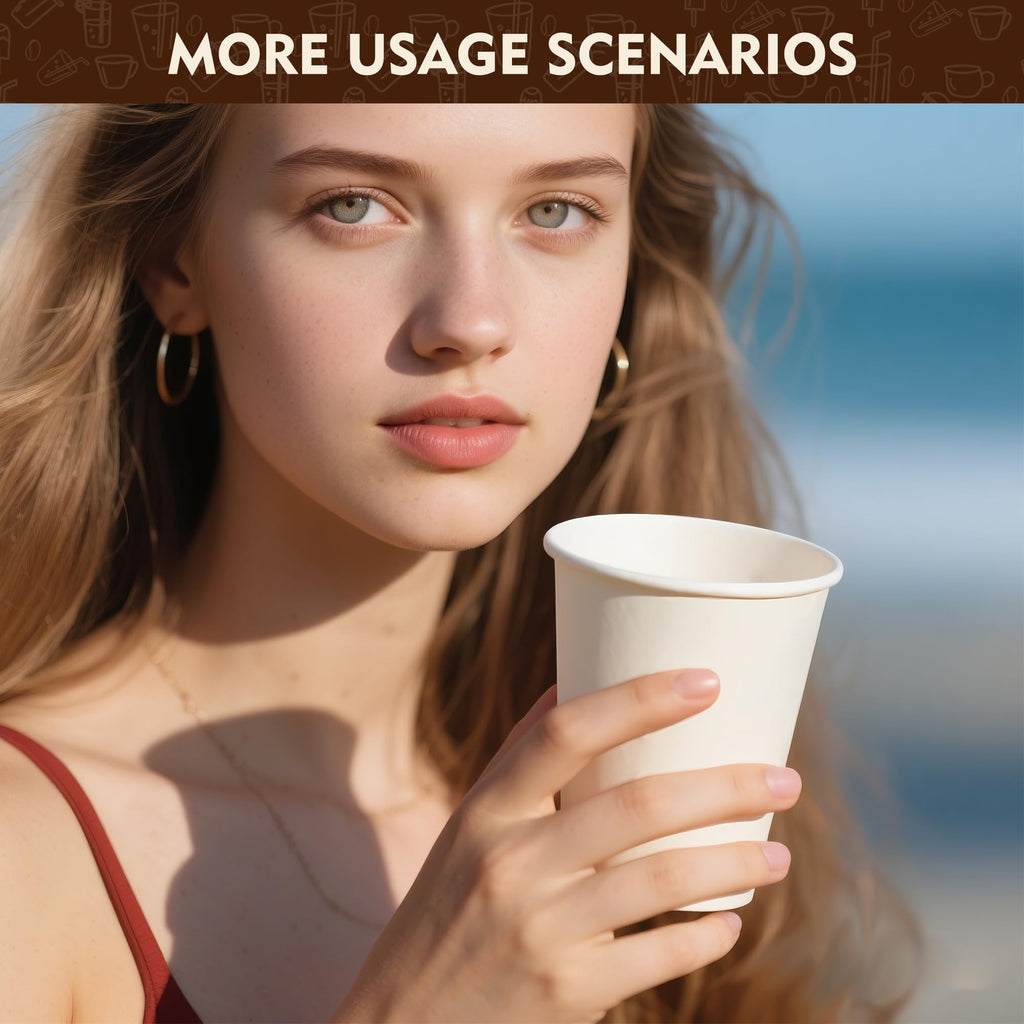 YEEHAW 100 Pack 16 oz Disposable Coffee Cups with Lids, Heat & Leak-proof Paper Cups, to Go Coffee Cups for Hot & Cold Beverage