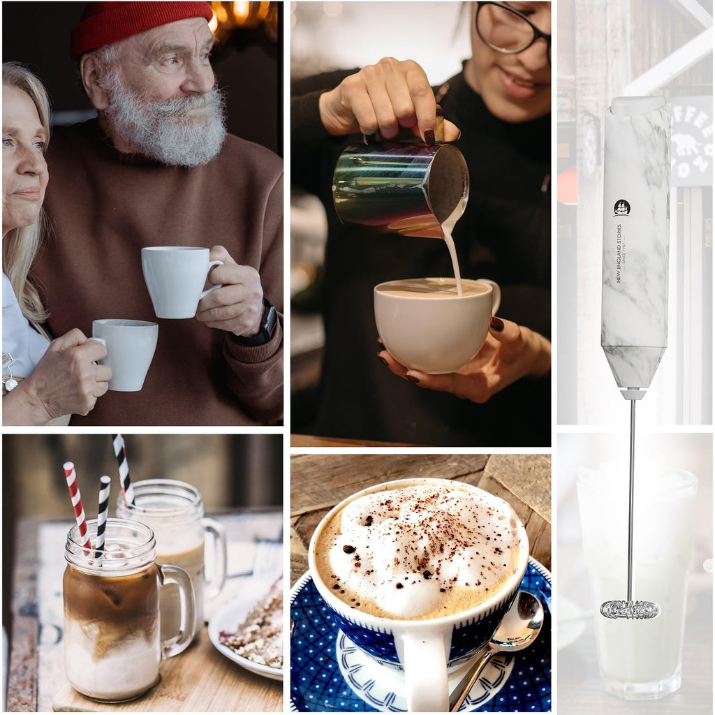 Powerful Milk Frother Handheld Foam Maker, Mini Whisk Drink Mixer for Coffee, Cappuccino, Latte, Matcha, Hot Chocolate, No Stand, Green