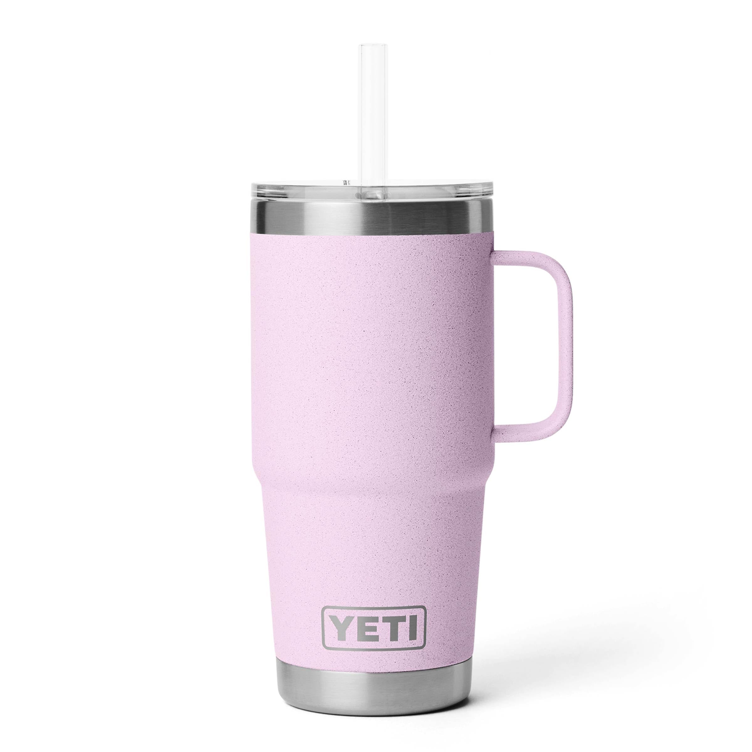YETI Rambler 35 oz Tumbler with Handle and Straw Lid, Travel Mug Water Tumbler, Vacuum Insulated Cup with Handle, Stainless Steel, Moon Dust - Textured