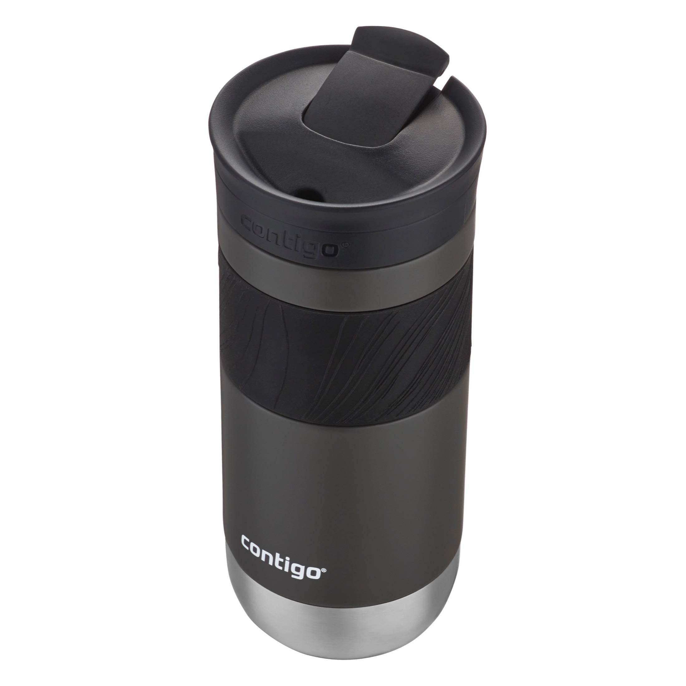 Contigo Byron Vacuum-Insulated Stainless Steel Travel Mug with Leak-Proof Lid Reusable Coffee Mug or Water Bottle BPA-Free 16oz Licorice Keeps Beverages Hot for 6 Hours or Cold for 12 Hours