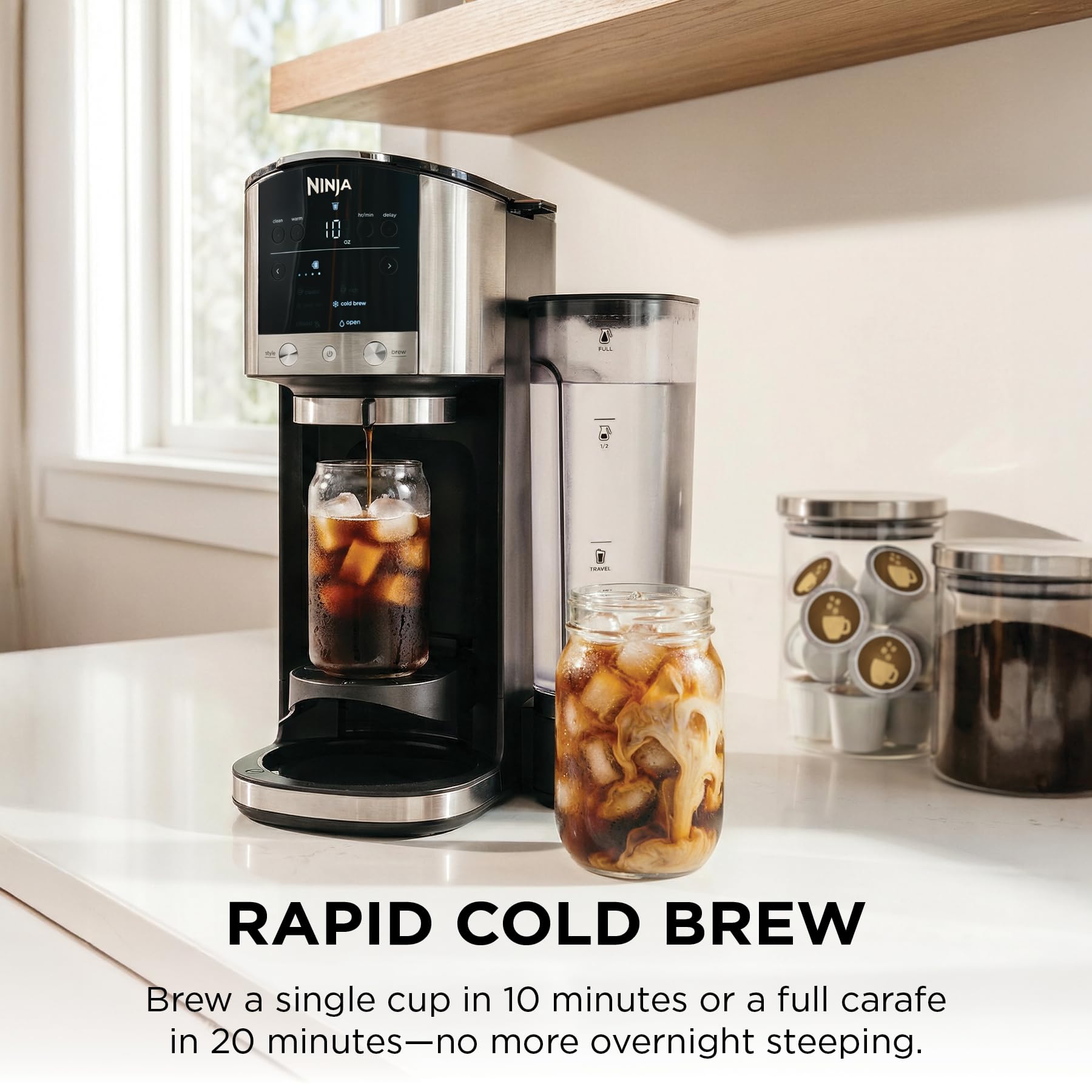 Ninja 12-Cup Programmable Coffee Brewer, 2 Brew Styles, Adjustable Warm Plate, 60oz Water Reservoir, Delay Brew - Black/Stainless Steel