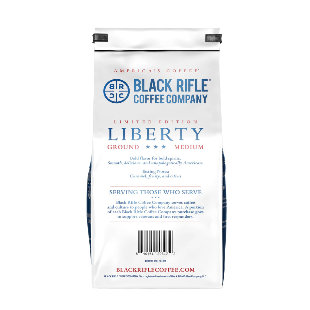 Black Rifle Coffee Company Just Black, 18oz Bag, Ground Coffee Medium Roast - Roasted Blend Made from Arabica Beans - Colombian & Brazilian Beans - Veteran Founded & American Made