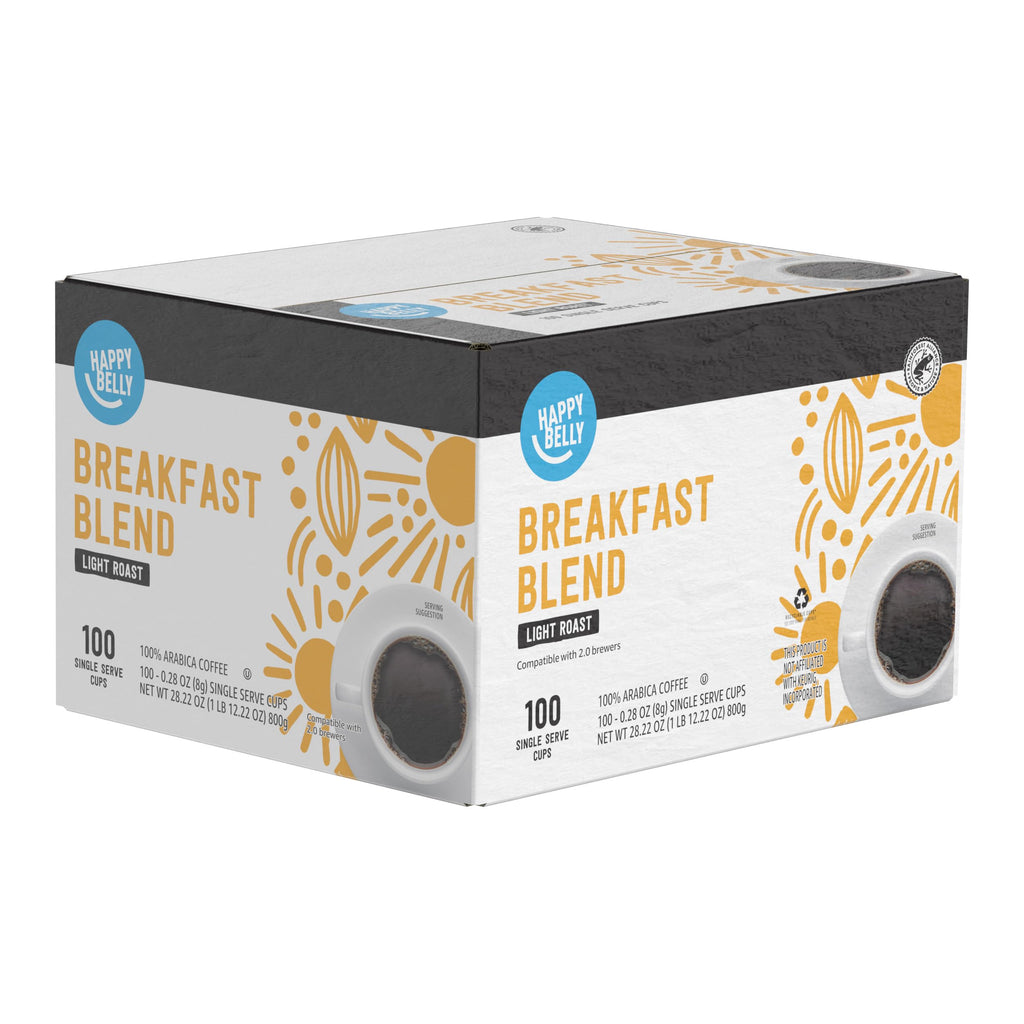 Amazon Brand - Happy Belly Dark Roast Coffee Pods, French Roast, Compatible with Keurig 2.0 K-Cup Brewers, 100 Count
