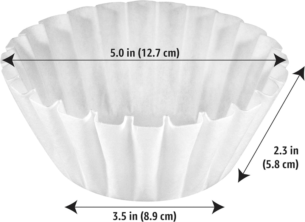 Amazon Basics Basket Coffee Filters for 8-12 Cup Coffee Makers, White, 200 Count