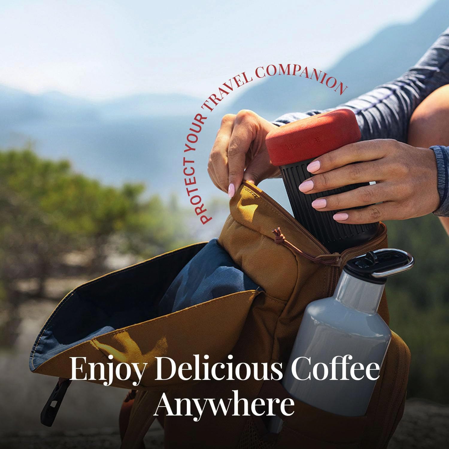 AeroPress Go, Extra Small Portable Coffee Maker Kit, Travel, Hiking & Camping, All-in-One French Press, Pour-Over & Espresso Style Manual Brewer, 2 Min Brew Makes a Less Bitter, More Flavorful Cup