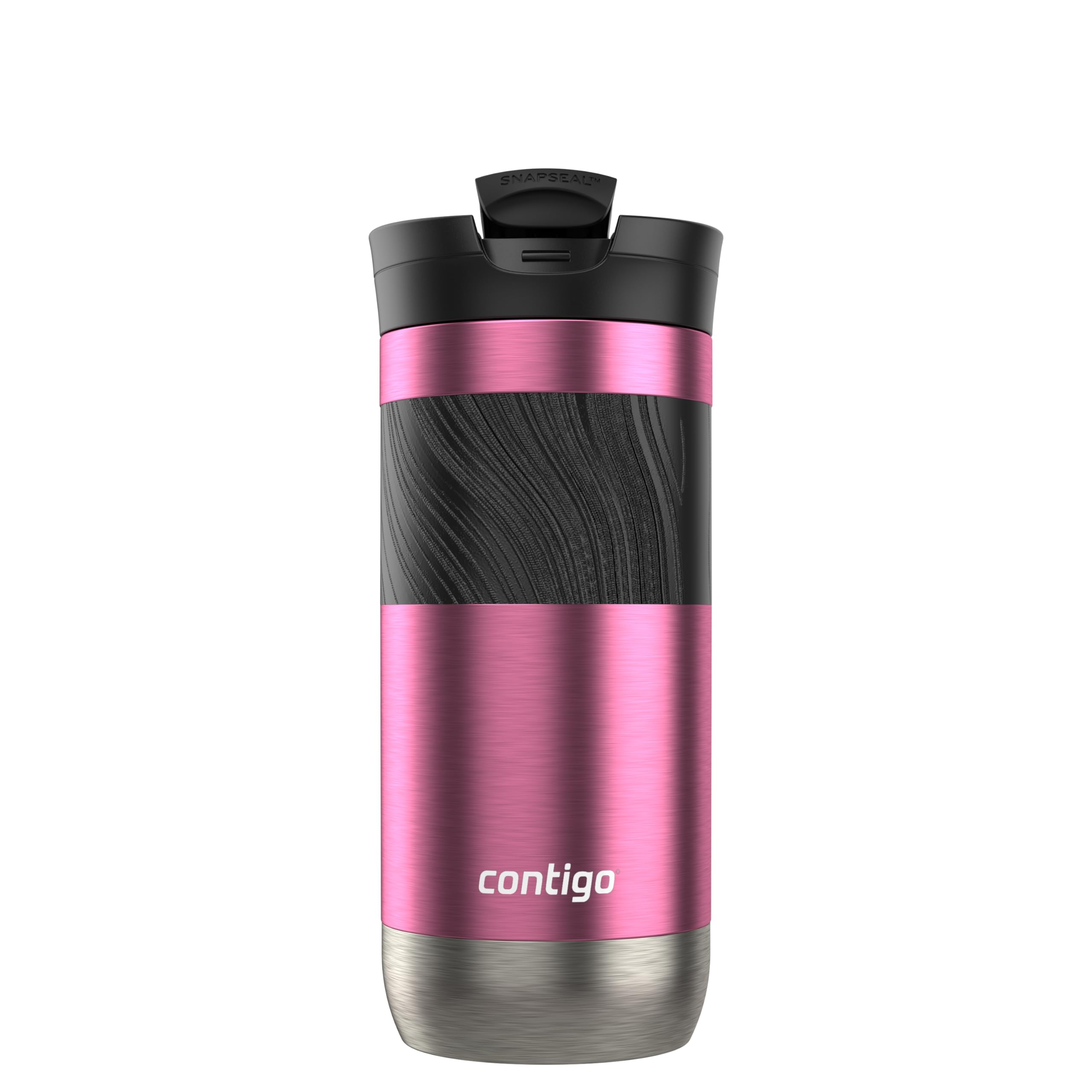 Contigo Byron Vacuum-Insulated Stainless Steel Travel Mug with Leak-Proof Lid Reusable Coffee Mug or Water Bottle BPA-Free 16oz Licorice Keeps Beverages Hot for 6 Hours or Cold for 12 Hours