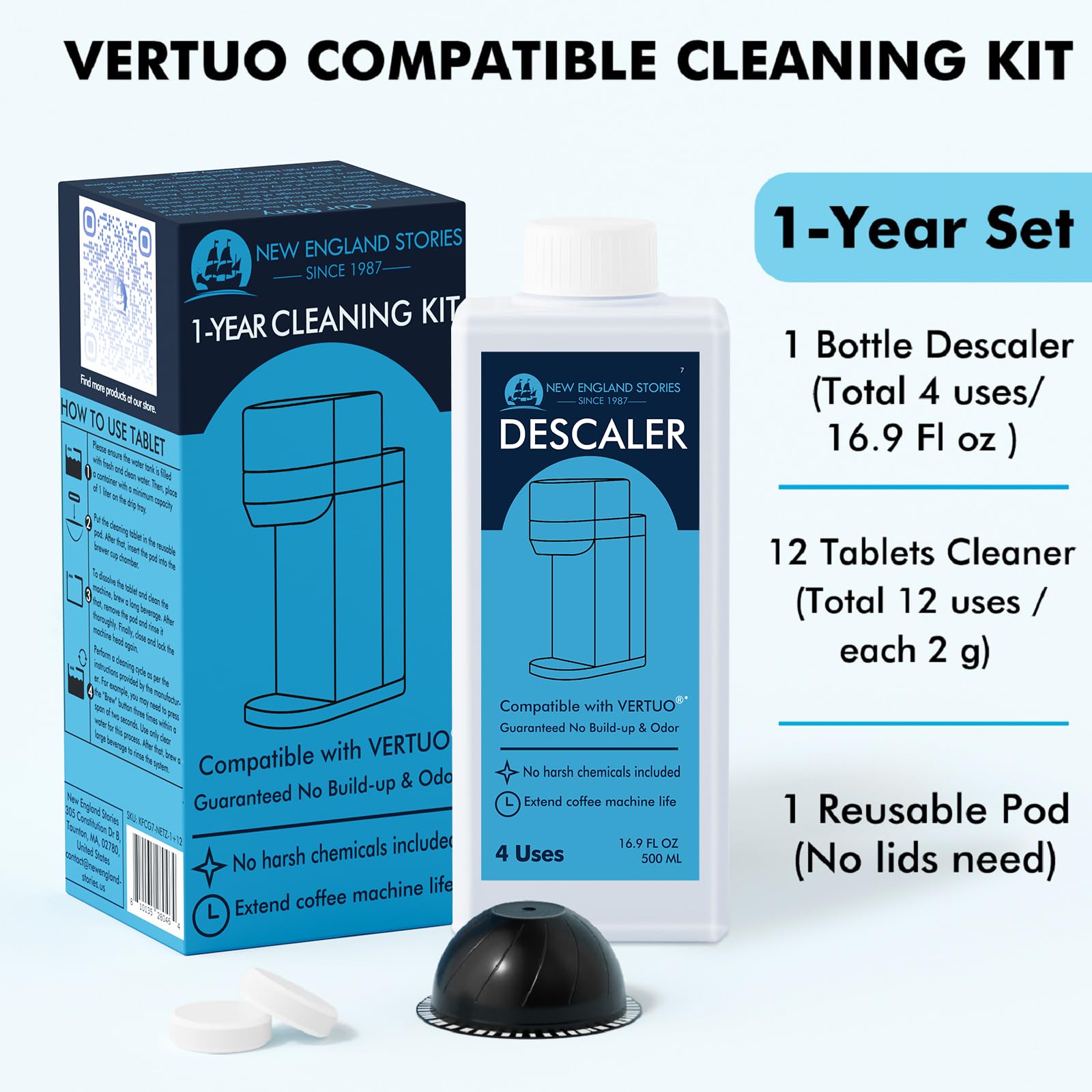 6 Pack Breville Compatible Charcoal Filters with 52 Cleaning Tablets, 1 Year Breville Compatible Maintenance Kit, Espresso Machine Clean Kit for Barista Pro, Infuser and more