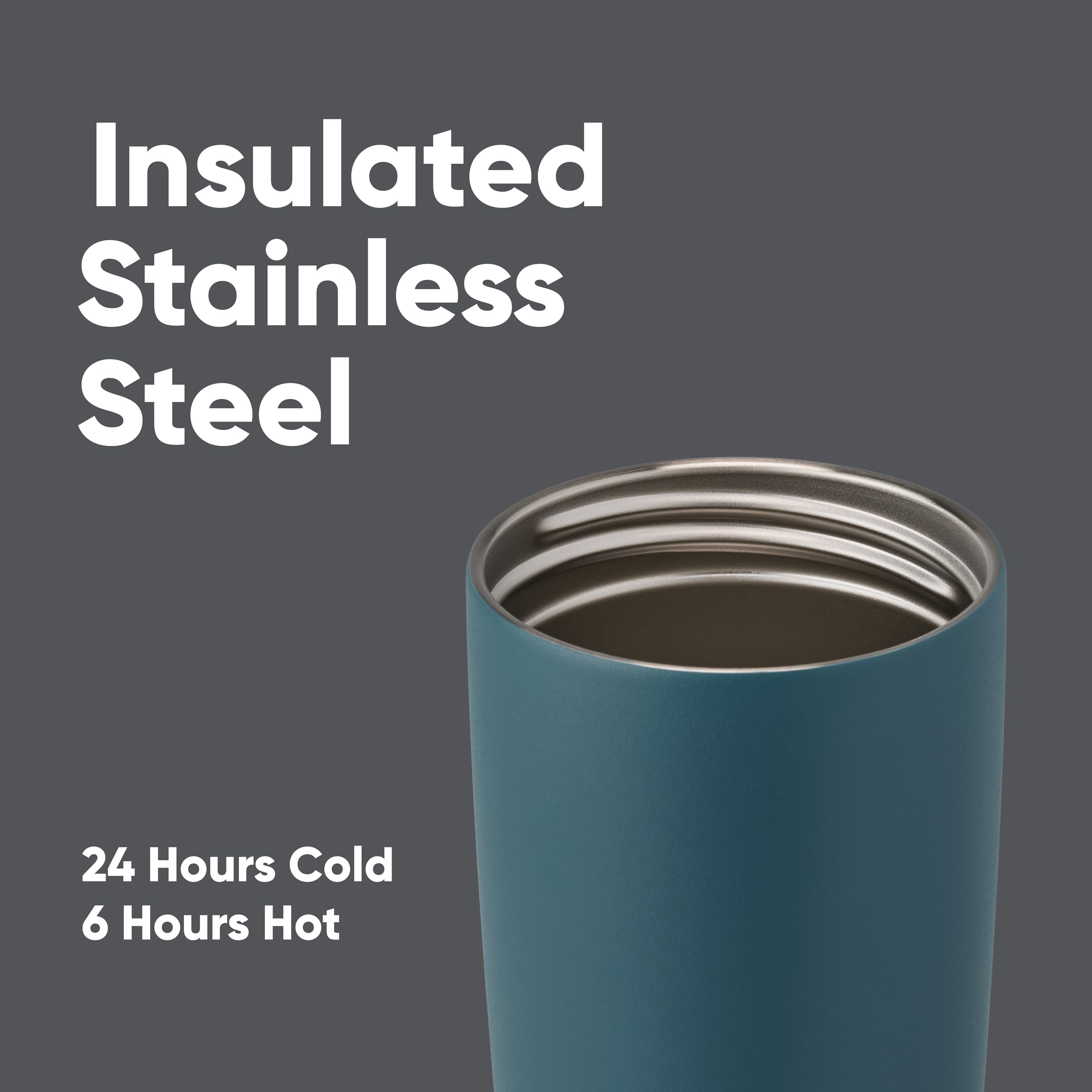 Owala SmoothSip Slider Insulated Stainless Steel Coffee Tumbler, Reusable Iced Coffee Cup, Hot Coffee Travel Mug, BPA Free 12 oz, Vanilla Bean
