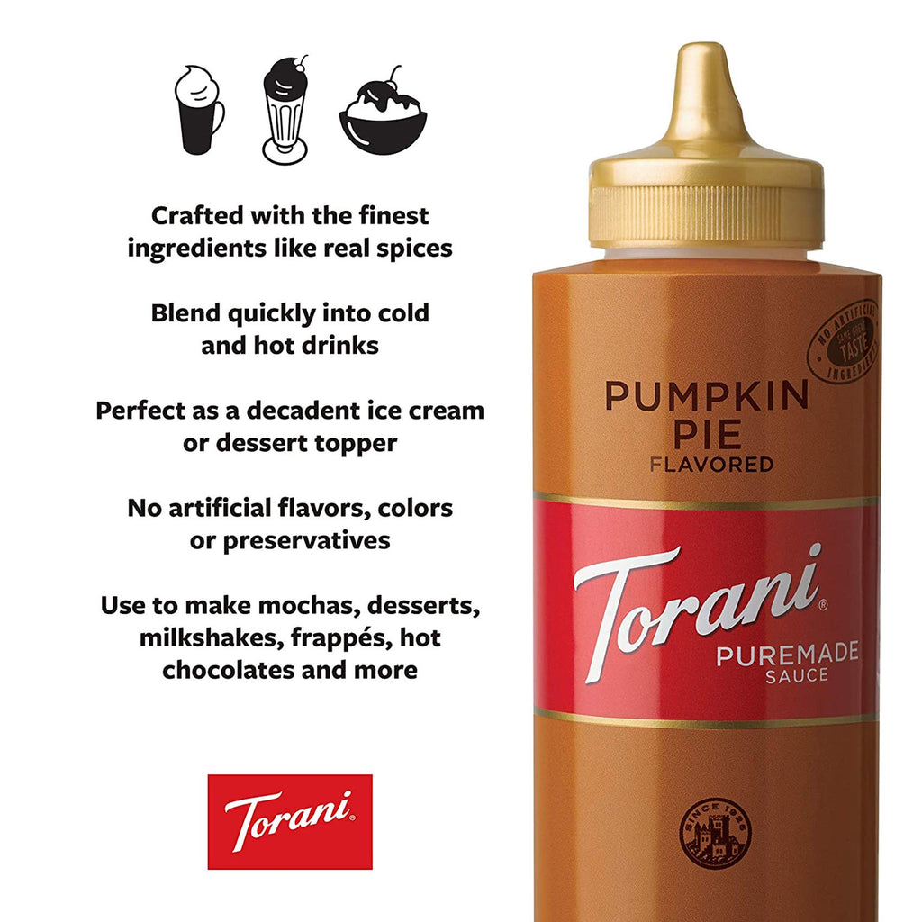Torani Puremade Dessert & Drink Sauce Variety Pack, Chocolate Caramel, Dark Chocolate, White Chocolate & Caramel, 16.5 fl oz (Set of 4)
