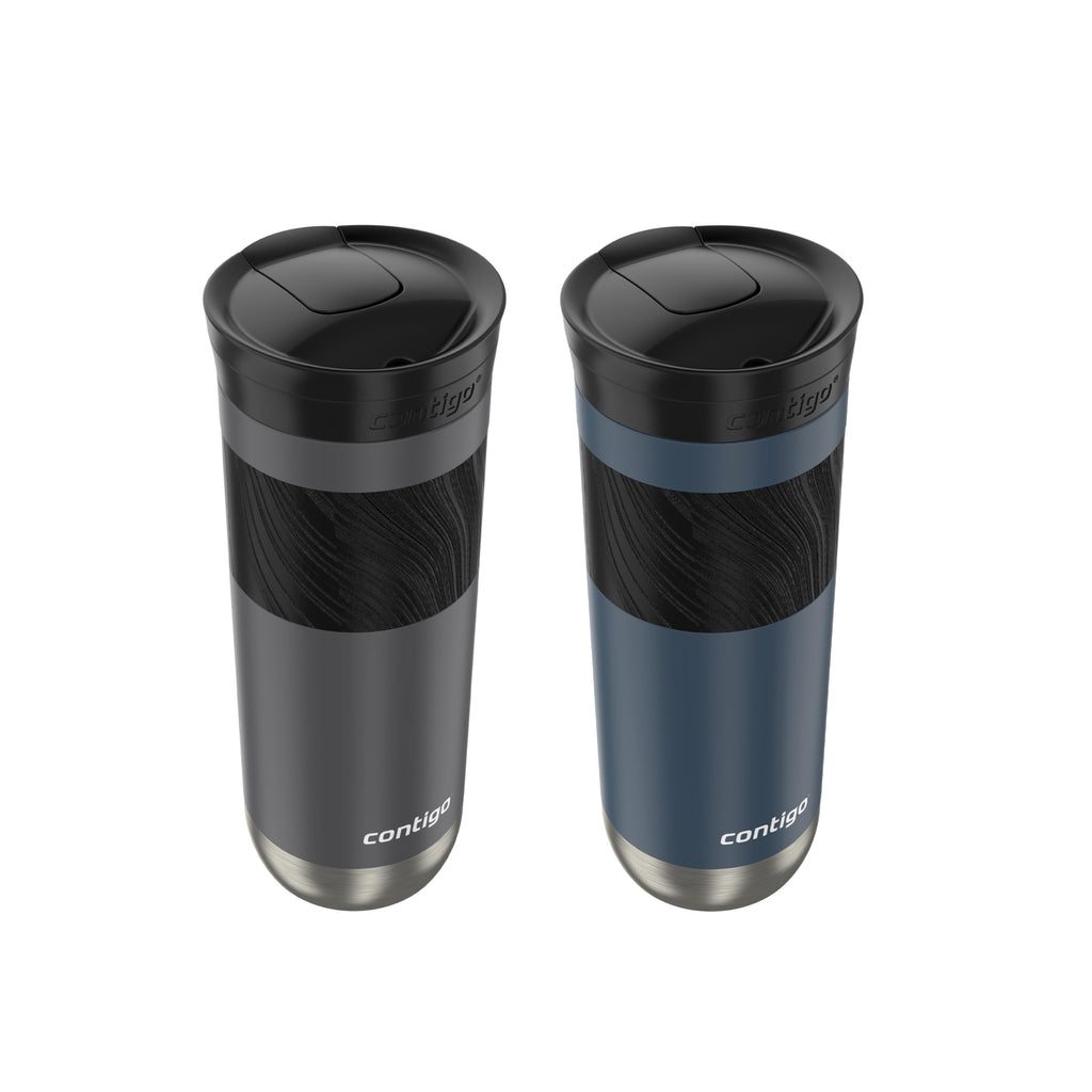 Contigo Byron Vacuum-Insulated Stainless Steel Travel Mug with Leak-Proof Lid Reusable Coffee Mug or Water Bottle BPA-Free 16oz Licorice Keeps Beverages Hot for 6 Hours or Cold for 12 Hours