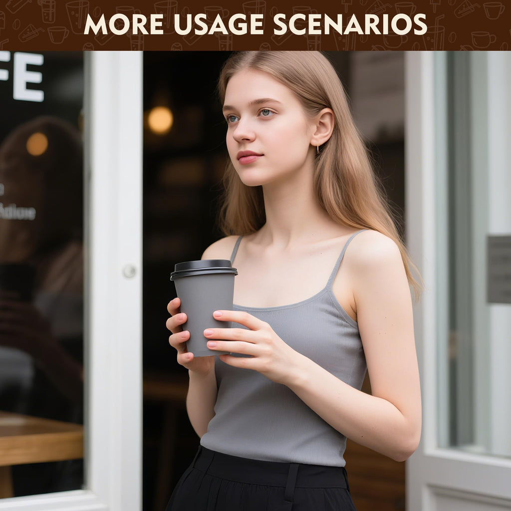 YEEHAW 100 Pack 16 oz Disposable Coffee Cups with Lids, Heat & Leak-proof Paper Cups, to Go Coffee Cups for Hot & Cold Beverage