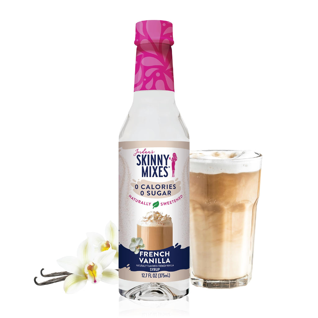 Jordan's Skinny Mixes Sugar Free Coffee Syrup, Cinnamon Dolce Coffee Flavoring Syrup, Naturally Sweetened Zero Calorie Drink Mix, Lattes, Baking or Protein Shake, Dairy & Gluten Free, 12.7 Fl Oz