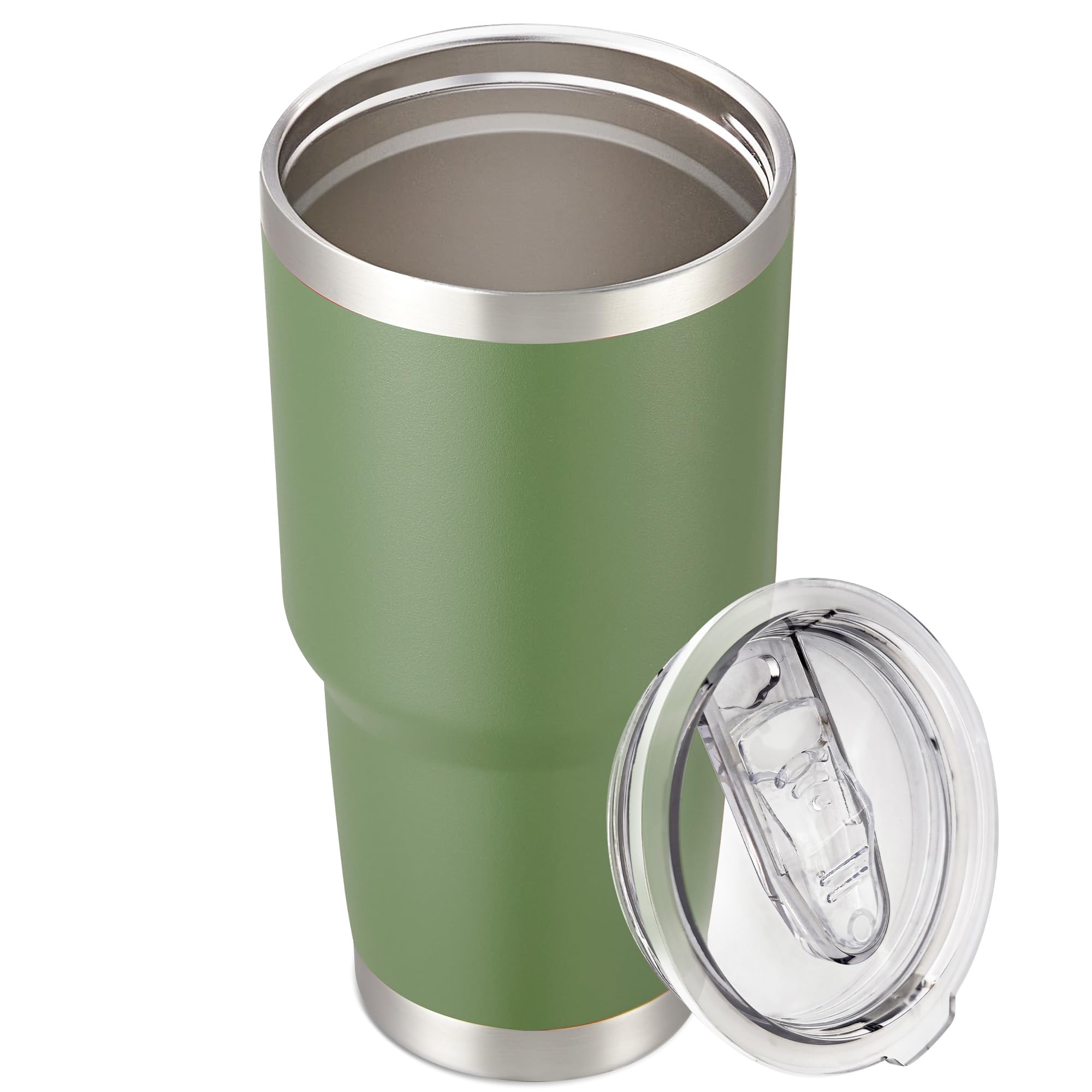 30 oz Tumbler with Lid Stainless Steel Tumblers Bulk Vacuum Insulated Cup Reusable Powder Coated Travel Mug Double Wall Leak Proof Cups Keep Cold Drinks for 12 Hours Black, Set of 8