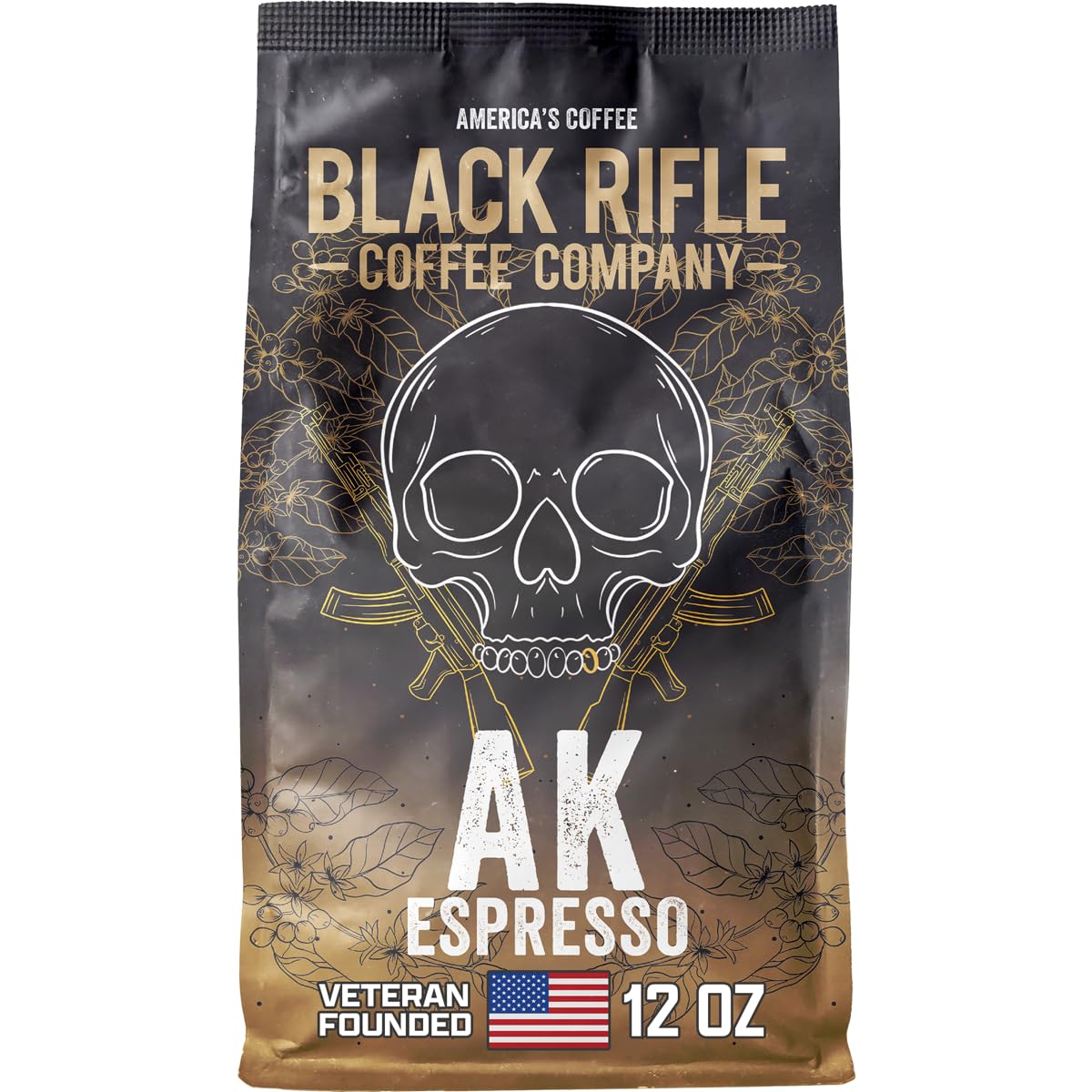 Black Rifle Coffee Company Just Black, 18oz Bag, Ground Coffee Medium Roast - Roasted Blend Made from Arabica Beans - Colombian & Brazilian Beans - Veteran Founded & American Made