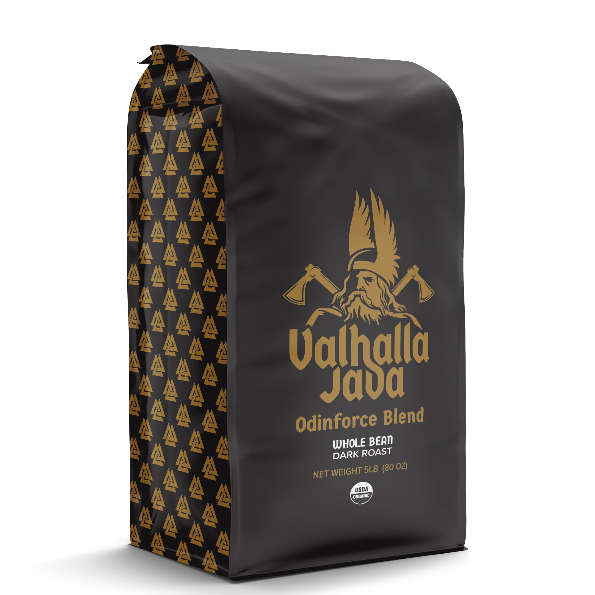 Death Wish Coffee, Valhalla Java Odinforce Blend Whole Bean, USDA Organic and Fair Trade, 12 oz (Pack of 1)