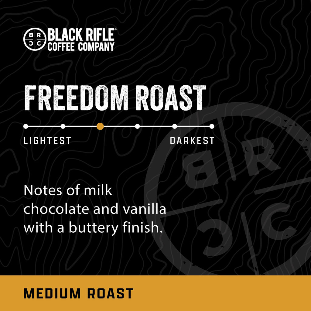 Black Rifle Coffee Company Just Black, 18oz Bag, Ground Coffee Medium Roast - Roasted Blend Made from Arabica Beans - Colombian & Brazilian Beans - Veteran Founded & American Made