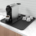 Silicone Coffee Mat, 24''x16'' Bar Mat with Detachable Dish Drying Mat - Fits Under Coffee Maker & Dish Rack