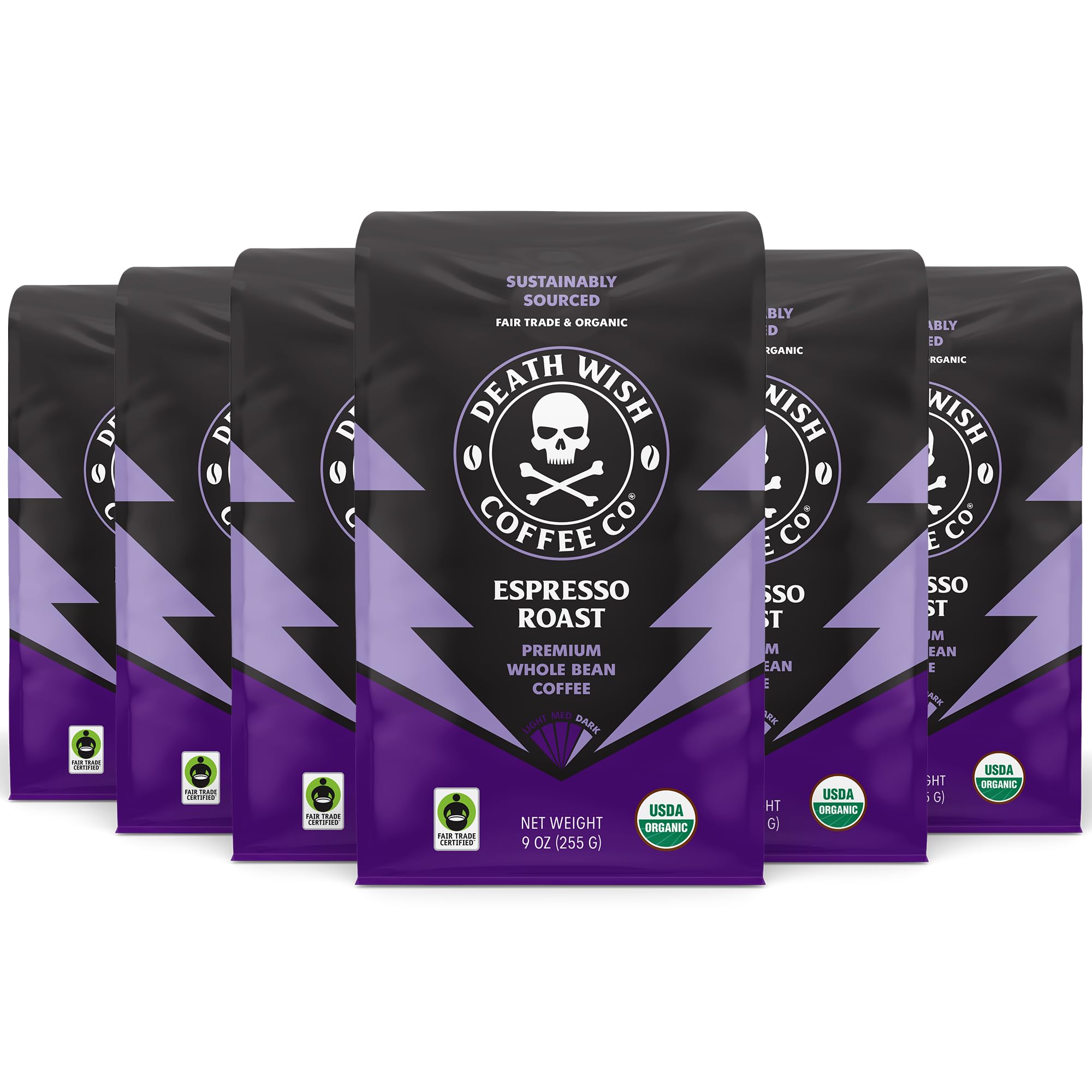 Death Wish Coffee, Valhalla Java Odinforce Blend Whole Bean, USDA Organic and Fair Trade, 12 oz (Pack of 1)