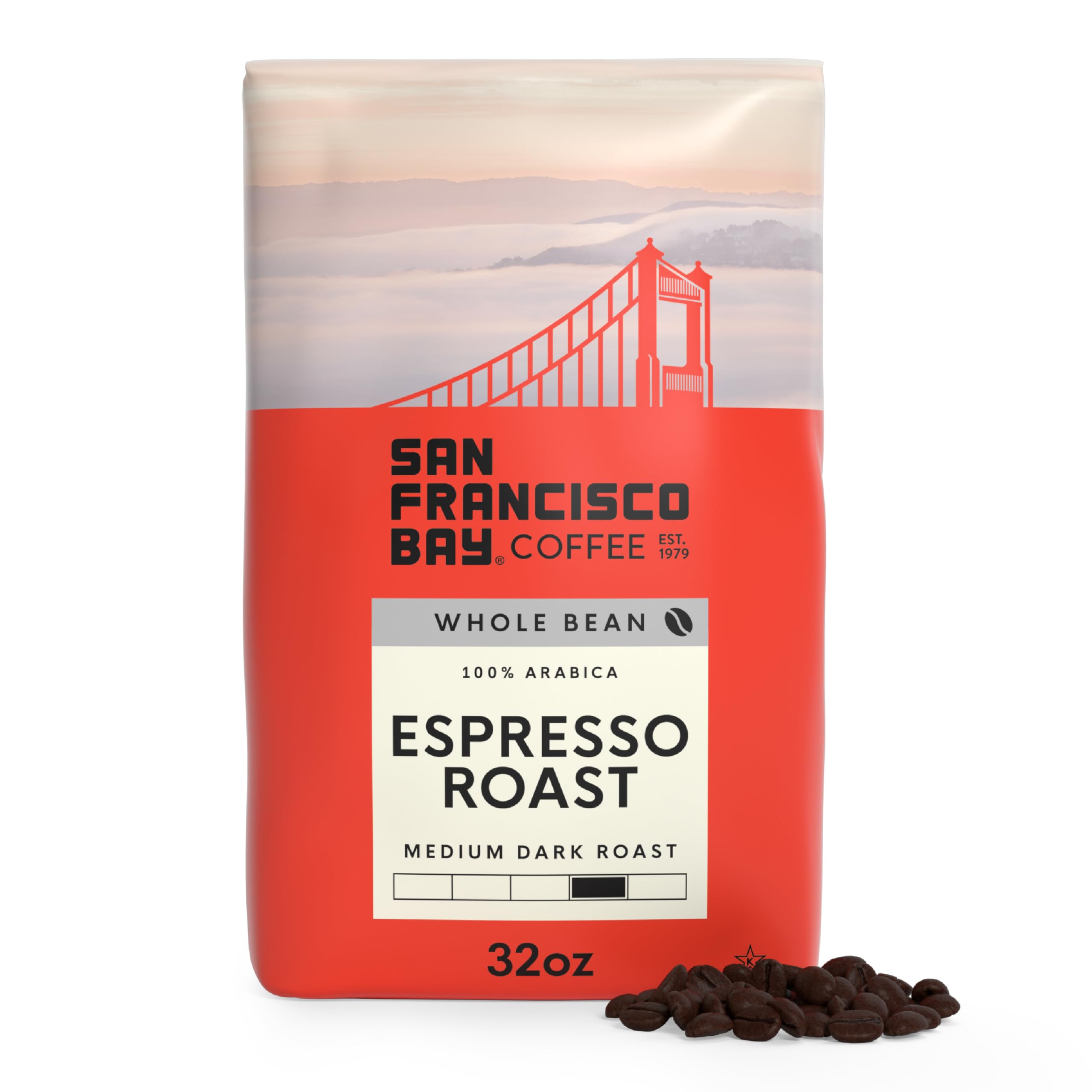 San Francisco Bay Coffee - Medium-Dark Roast Whole Bean Coffee - Fog Chaser (2 lb bag)