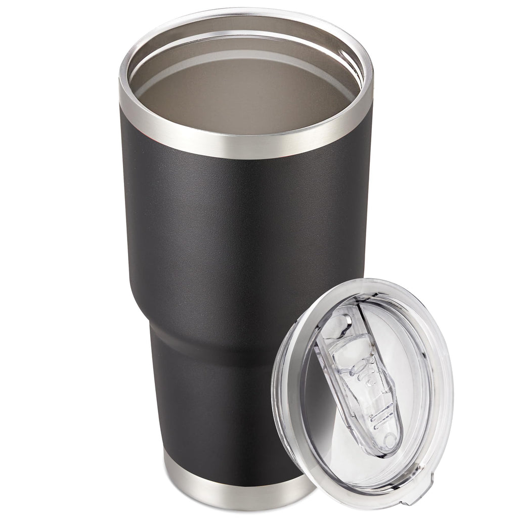 30 oz Tumbler with Lid Stainless Steel Tumblers Bulk Vacuum Insulated Cup Reusable Powder Coated Travel Mug Double Wall Leak Proof Cups Keep Cold Drinks for 12 Hours Black, Set of 8