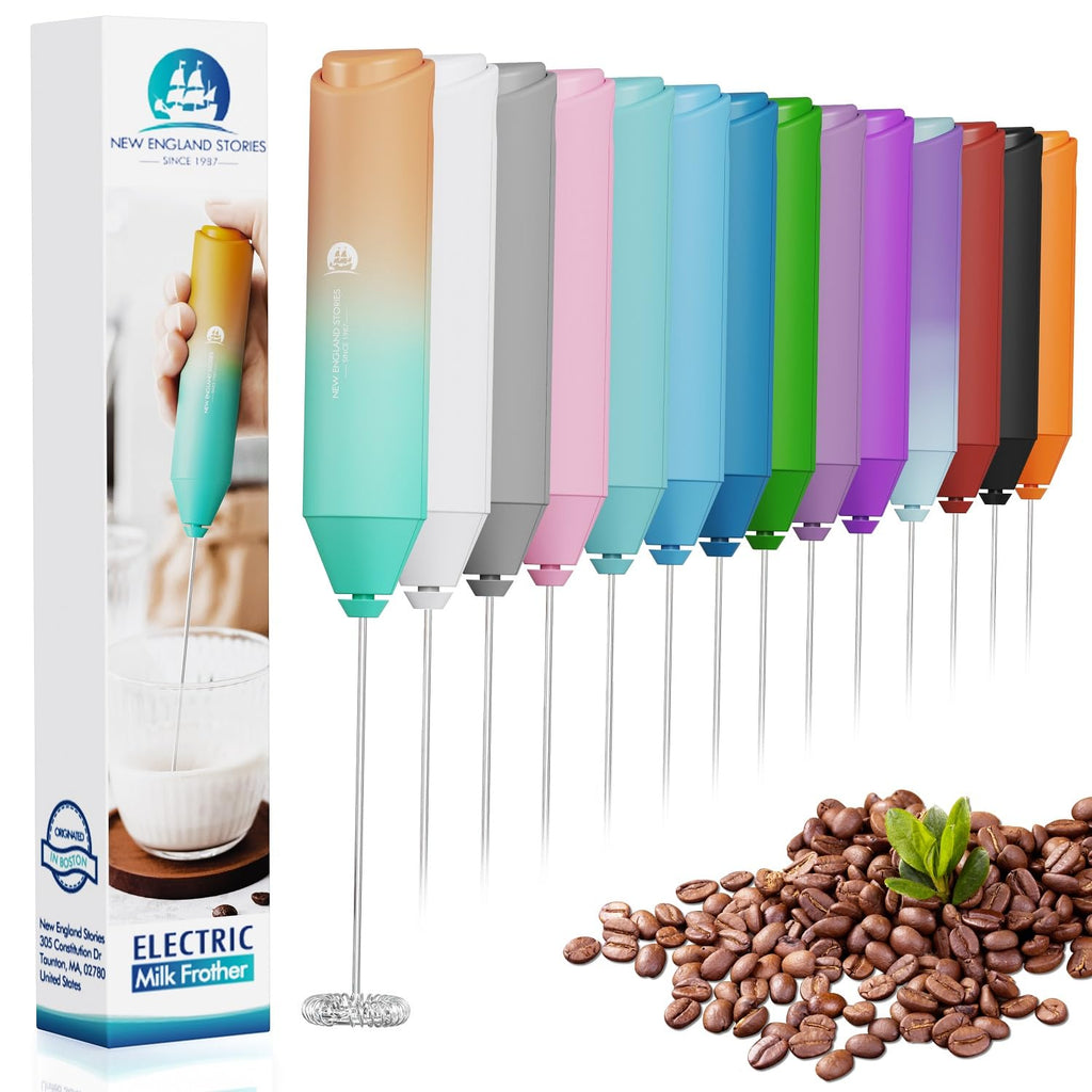 Powerful Milk Frother Handheld Foam Maker, Mini Whisk Drink Mixer for Coffee, Cappuccino, Latte, Matcha, Hot Chocolate, No Stand, Green