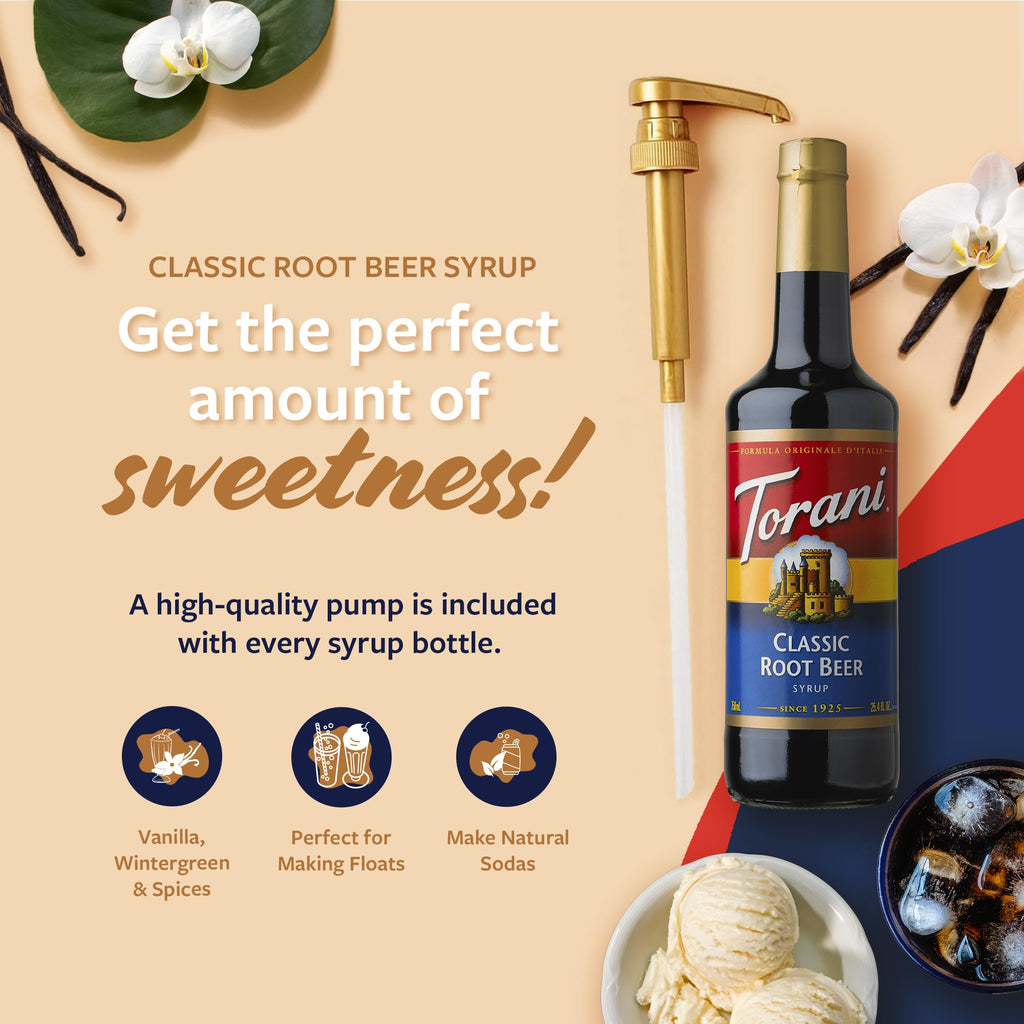 Torani Coffee Syrup, Vanilla Flavored Syrup for Drinks, Pump Included, 25.4 Fl Oz
