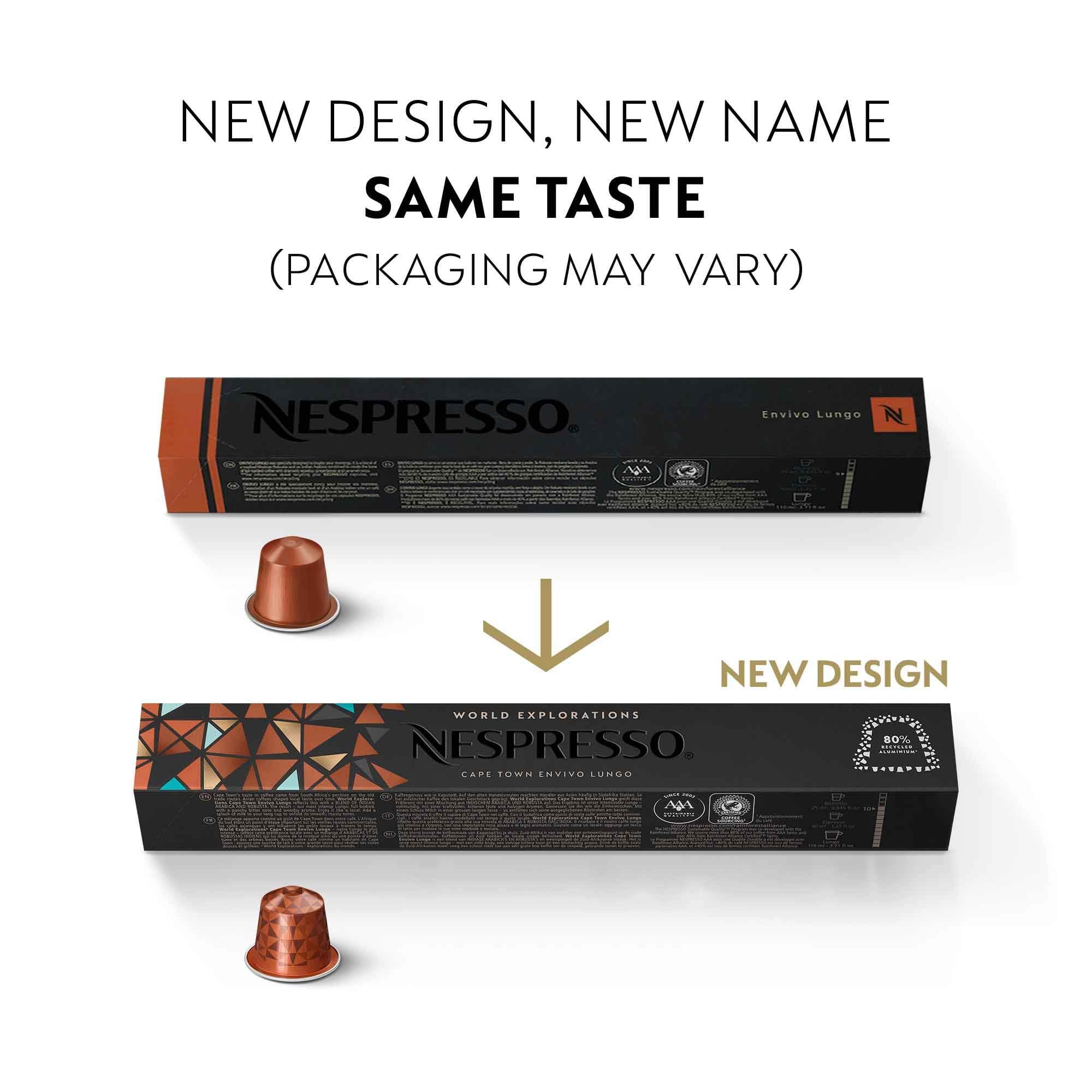 Nespresso Capsules Original Line, Morning Lungo Blends Variety Pack, Mild to Medium to Dark Roast Coffee, 50-Count Coffee Pods