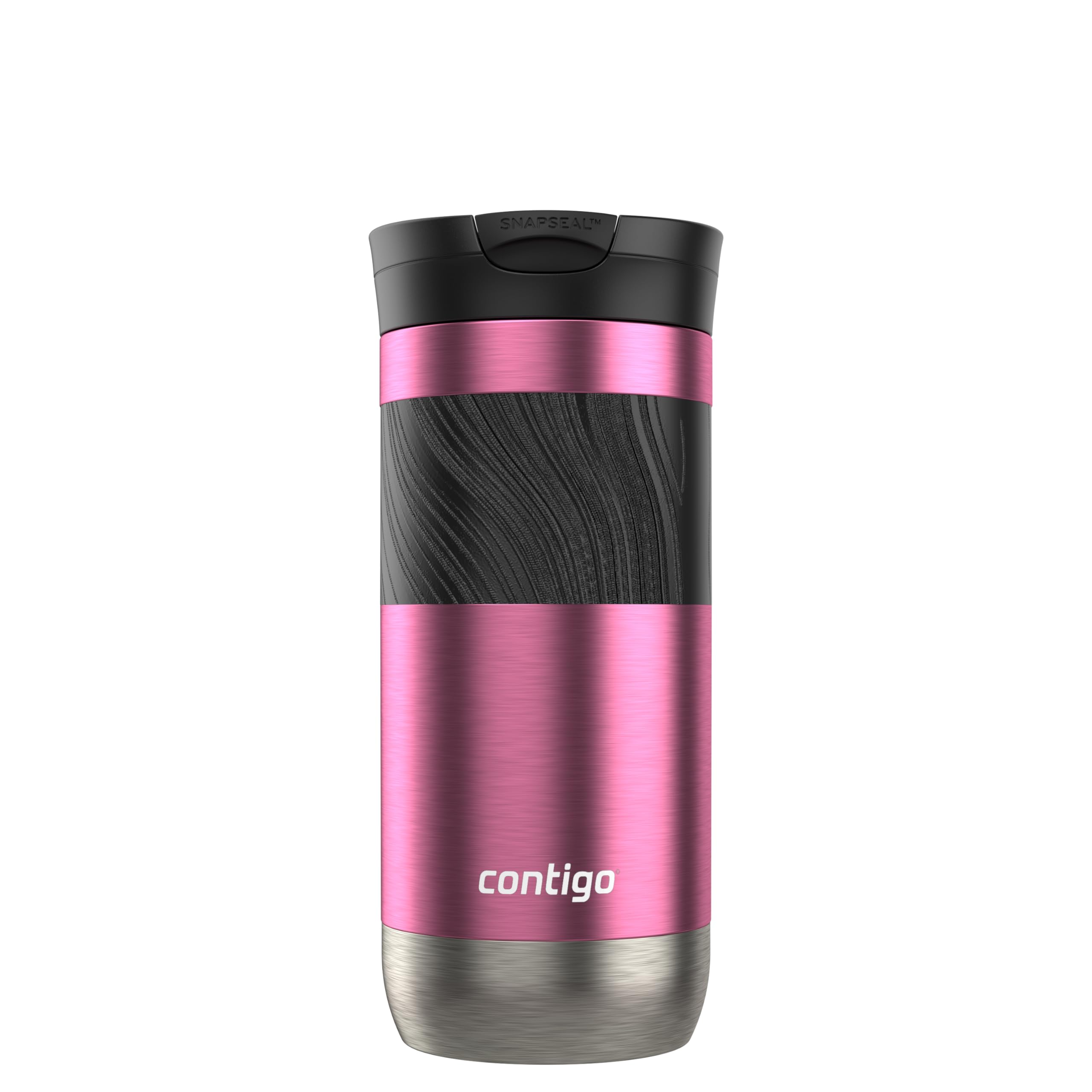 Contigo Byron Vacuum-Insulated Stainless Steel Travel Mug with Leak-Proof Lid Reusable Coffee Mug or Water Bottle BPA-Free 16oz Licorice Keeps Beverages Hot for 6 Hours or Cold for 12 Hours