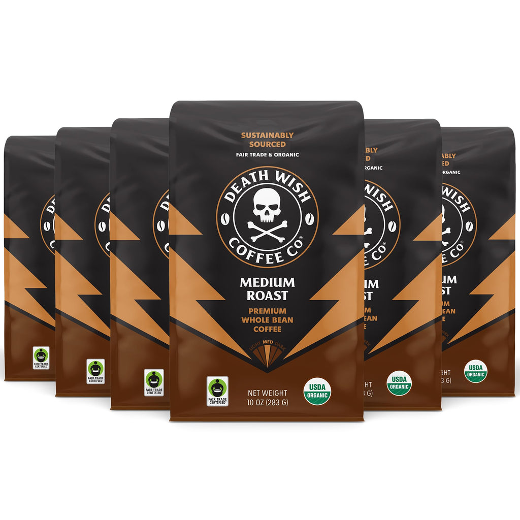 Death Wish Coffee, Valhalla Java Odinforce Blend Whole Bean, USDA Organic and Fair Trade, 12 oz (Pack of 1)