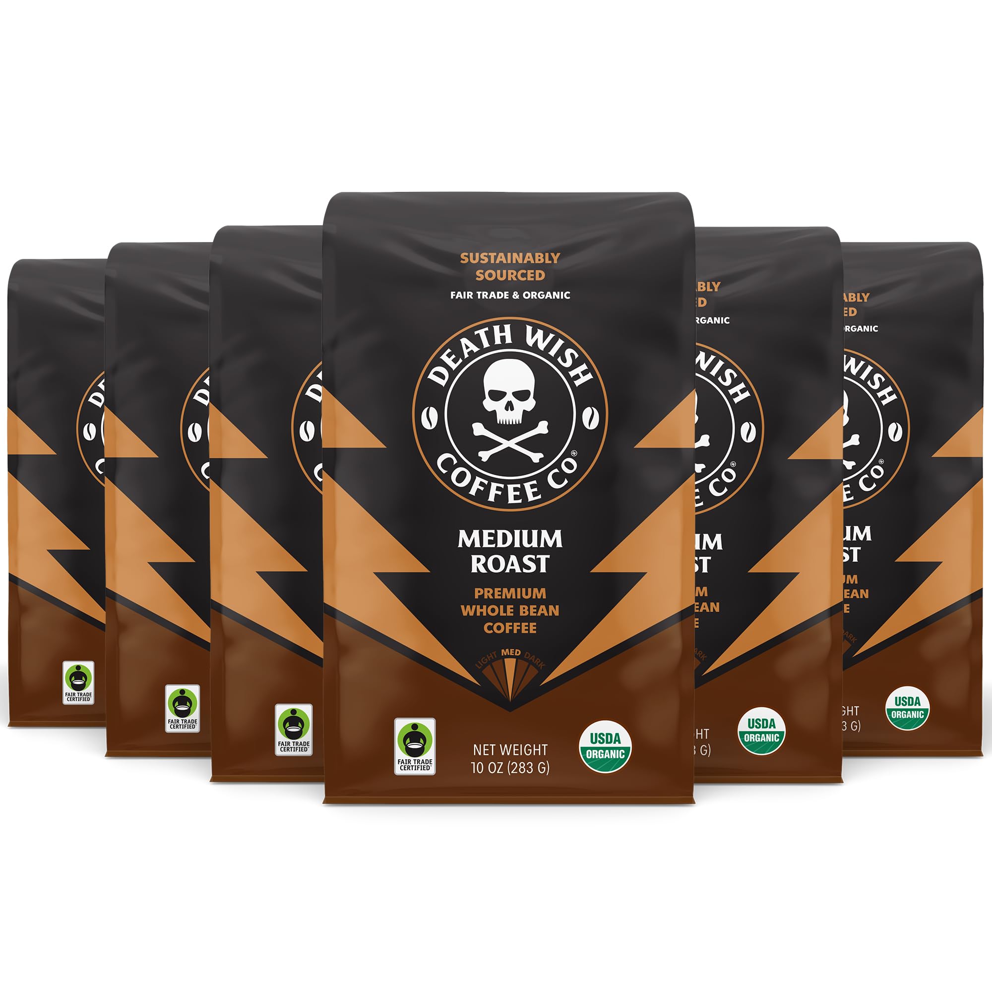 Death Wish Coffee, Valhalla Java Odinforce Blend Whole Bean, USDA Organic and Fair Trade, 12 oz (Pack of 1)