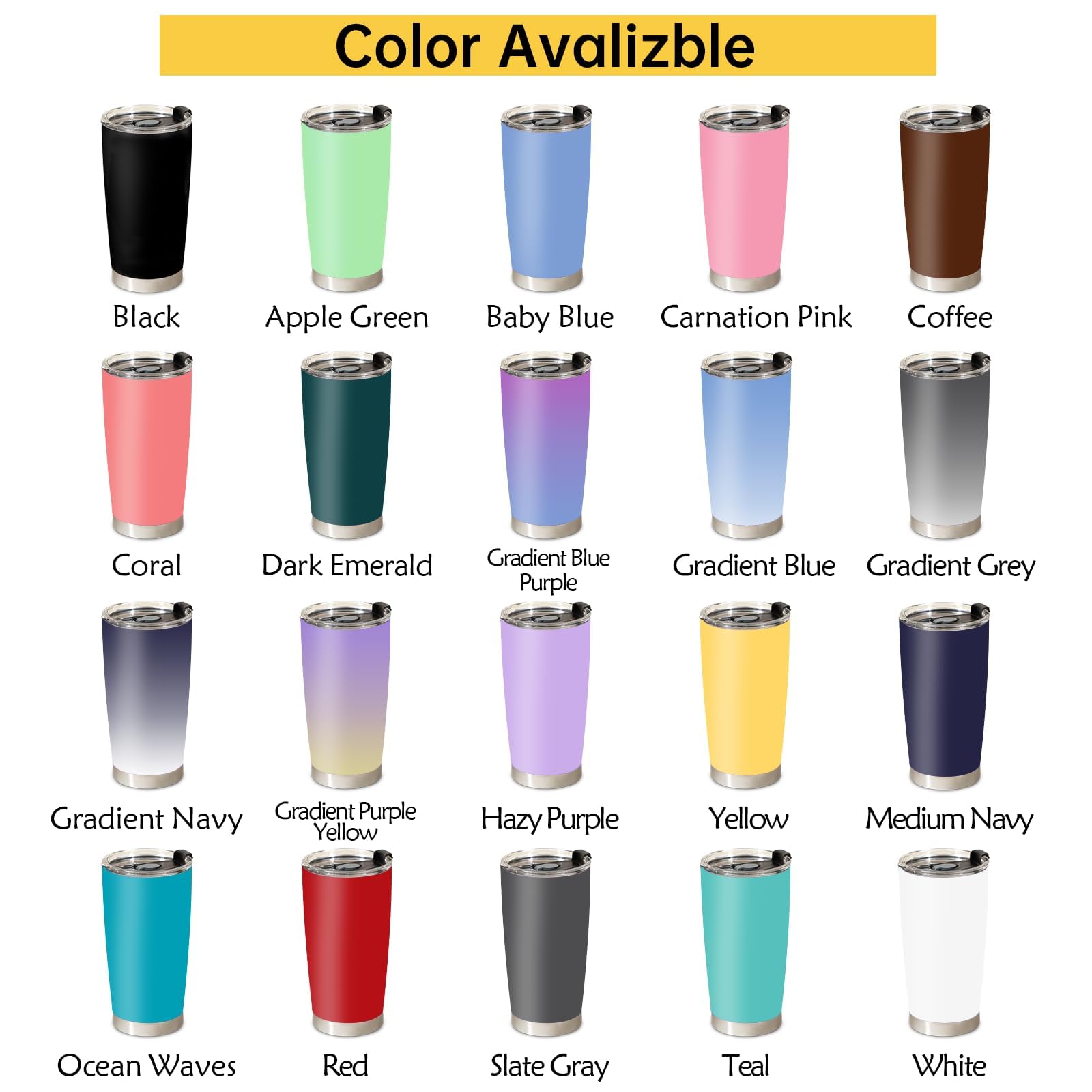 Personalized Tumbler Custom Coffee Tumbler Laser Engrave with Name 20 Oz Stainless Steel Travel Tumbler Cup Mug Personalized Gifts for Birthday Christmas Anniversary for Men Women Kids