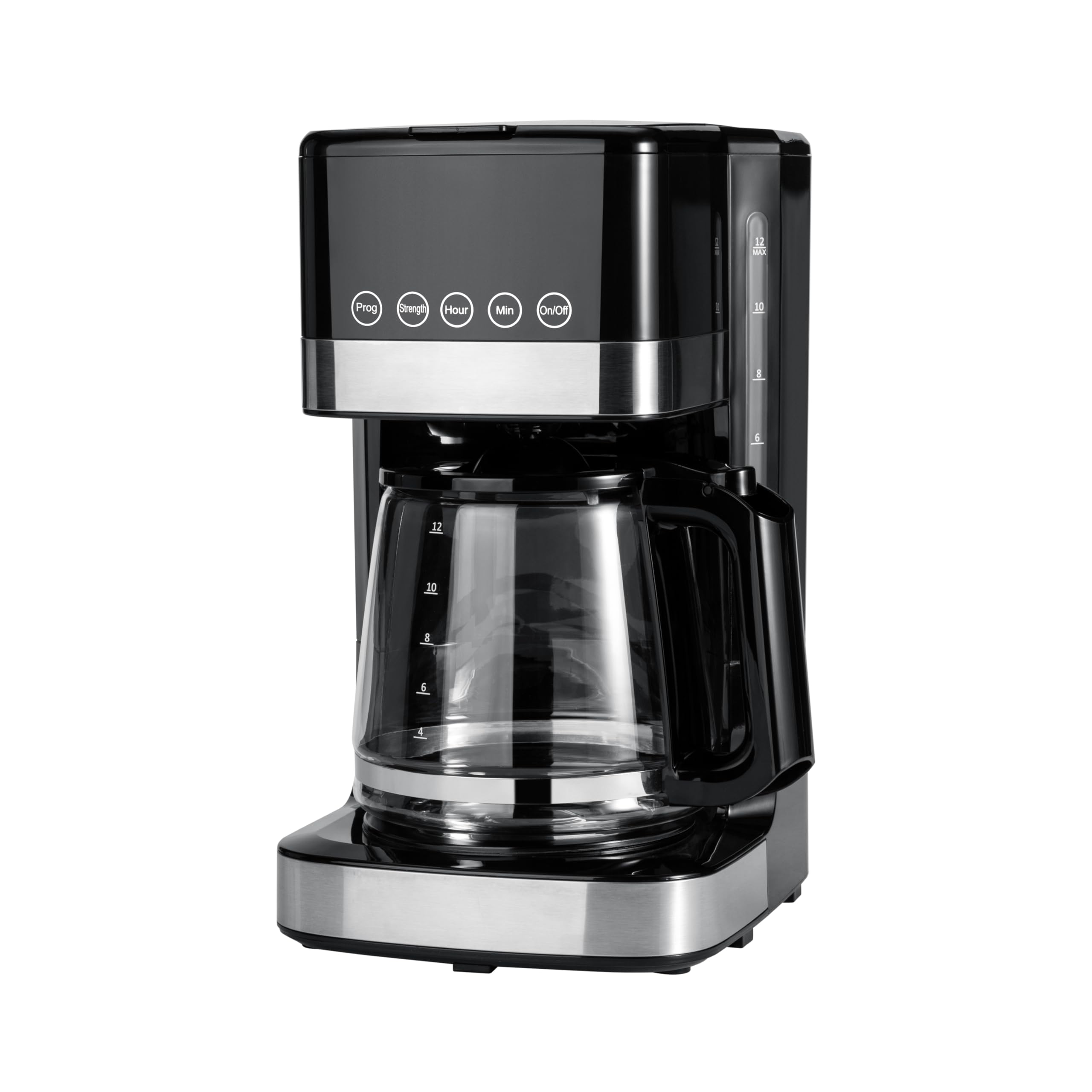 Amazon Basics 5 Cup Drip Coffee Maker with Glass Coffee Pot (0.8 Qt), Auto Shut-off, Auto Pause, Removable Filter Basket, Matte Black