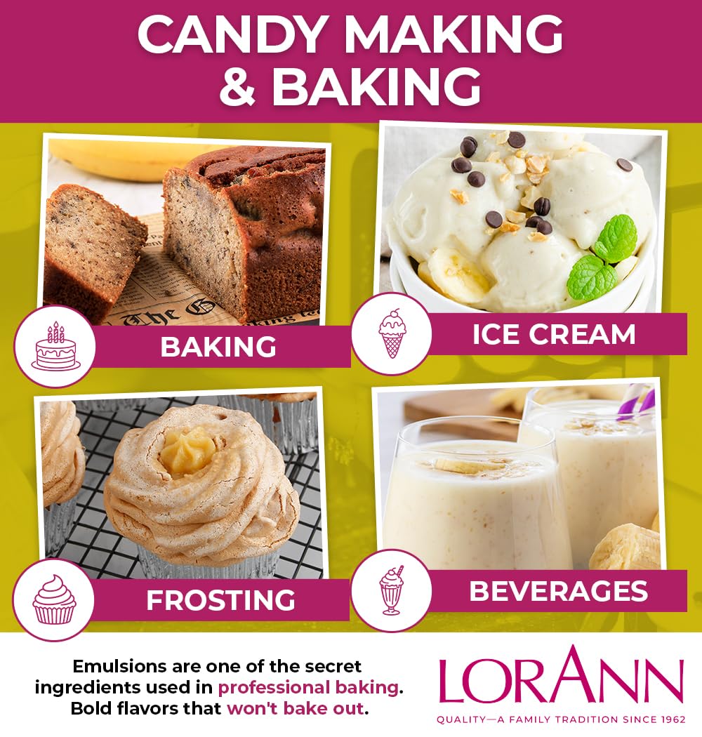 LorAnn Oils Coffee Bakery Emulsion: True Essence, Ideal for Boosting Fruit Tones in Cakes, Cookies & Desserts, Gluten-Free, Keto-Friendly, Extract Substitute Essential for Your Kitchen, 4 Oz