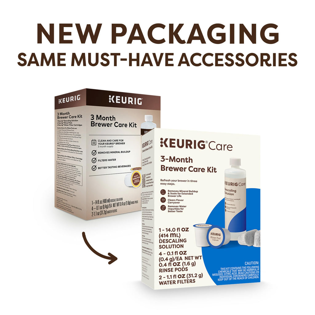 Keurig 3-Month Brewer Maintenance Kit Includes Descaling Solution, Water Filter Cartridges & Rinse Pods, Compatible Classic/1.0 & 2.0 K-Cup Coffee Makers, 7 Count