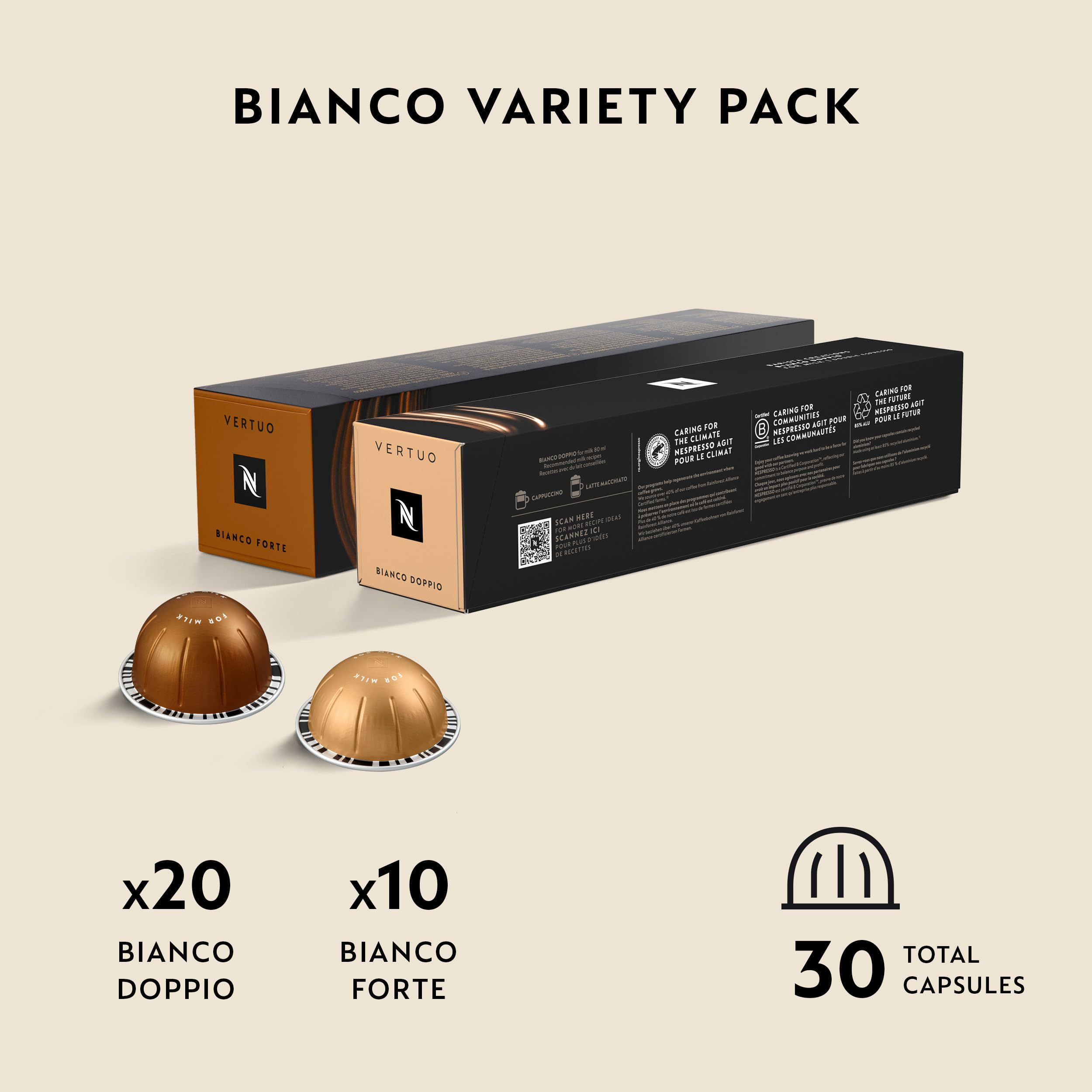 Nespresso Capsules Vertuo, Melozio, Medium Roast Coffee, 30-Count Coffee Pods, Brews 7.8oz.