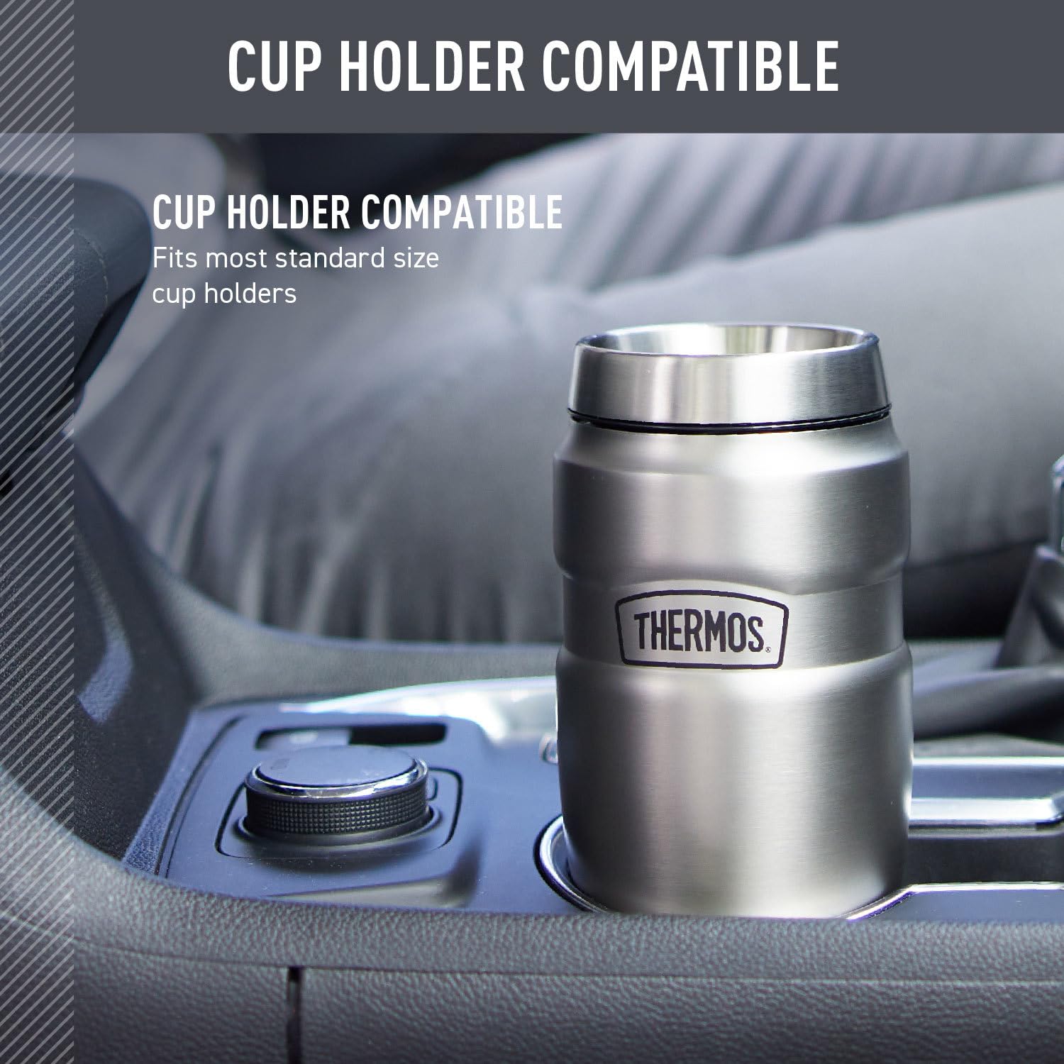 THERMOS Stainless King Vacuum-Insulated Travel Mug with Handle - 16oz, Midnight Blue - Thermos Tumbler for Hot & Cold Drinks - Leak & Sweat-Proof Stainless Steel Coffee Mug with Lid for Commuting
