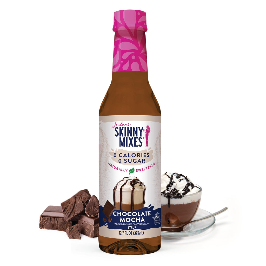 Jordan's Skinny Mixes Sugar Free Coffee Syrup, Cinnamon Dolce Coffee Flavoring Syrup, Naturally Sweetened Zero Calorie Drink Mix, Lattes, Baking or Protein Shake, Dairy & Gluten Free, 12.7 Fl Oz