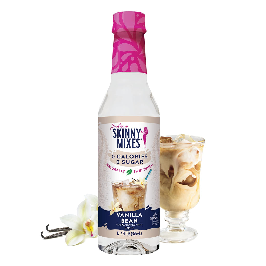 Jordan's Skinny Mixes Sugar Free Coffee Syrup, Cinnamon Dolce Coffee Flavoring Syrup, Naturally Sweetened Zero Calorie Drink Mix, Lattes, Baking or Protein Shake, Dairy & Gluten Free, 12.7 Fl Oz