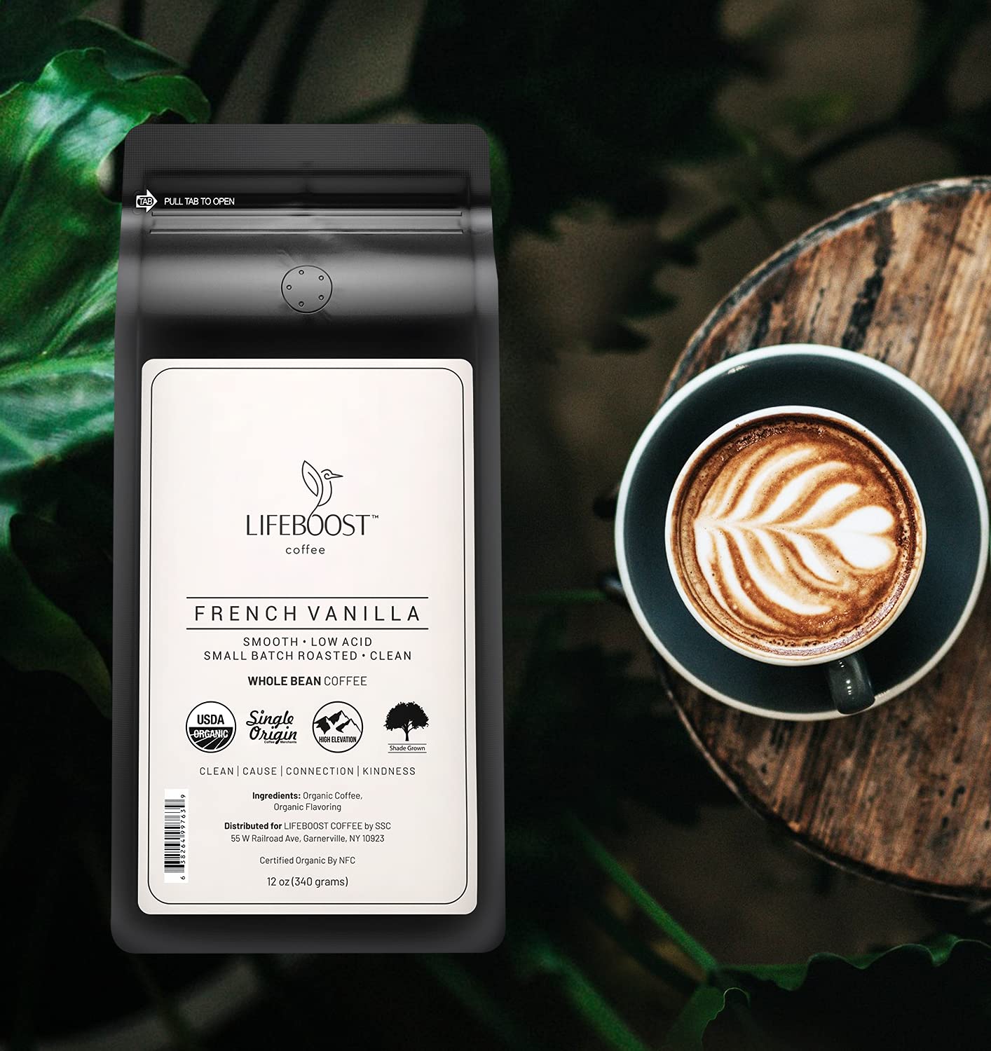 Lifeboost Hazelnut Whole Bean Coffee – Organic, Low Acid, Non-GMO Hazelnut Flavored Coffee – Single Origin, Mold-Free Mycotoxin Tested, 12 oz