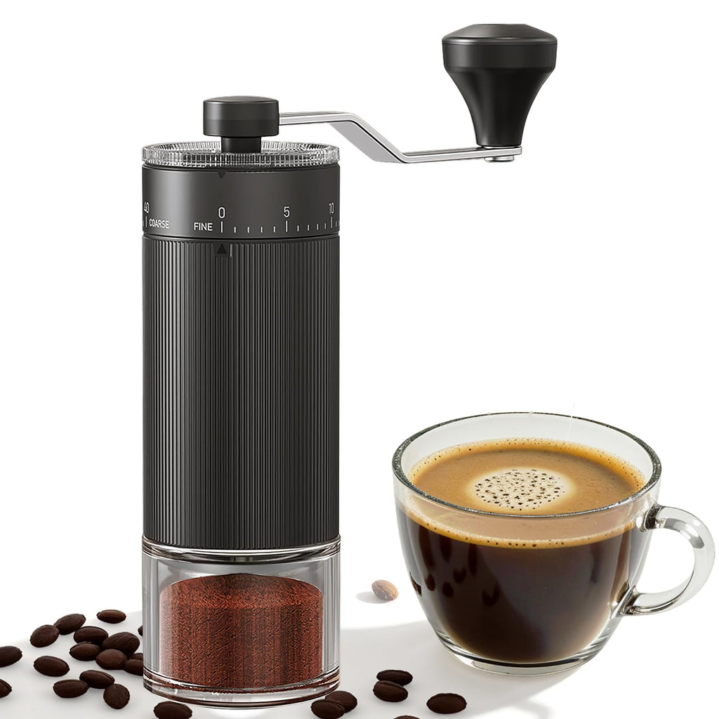 Mini Manual Coffee Grinder with 40 Adjustable Settings, Portable Hand Coffee Bean Mill with 30g Capacity, Conical Burr Coffee Grinder with Crank for Travel, Camping, Office, Espresso, Pour Over, etc