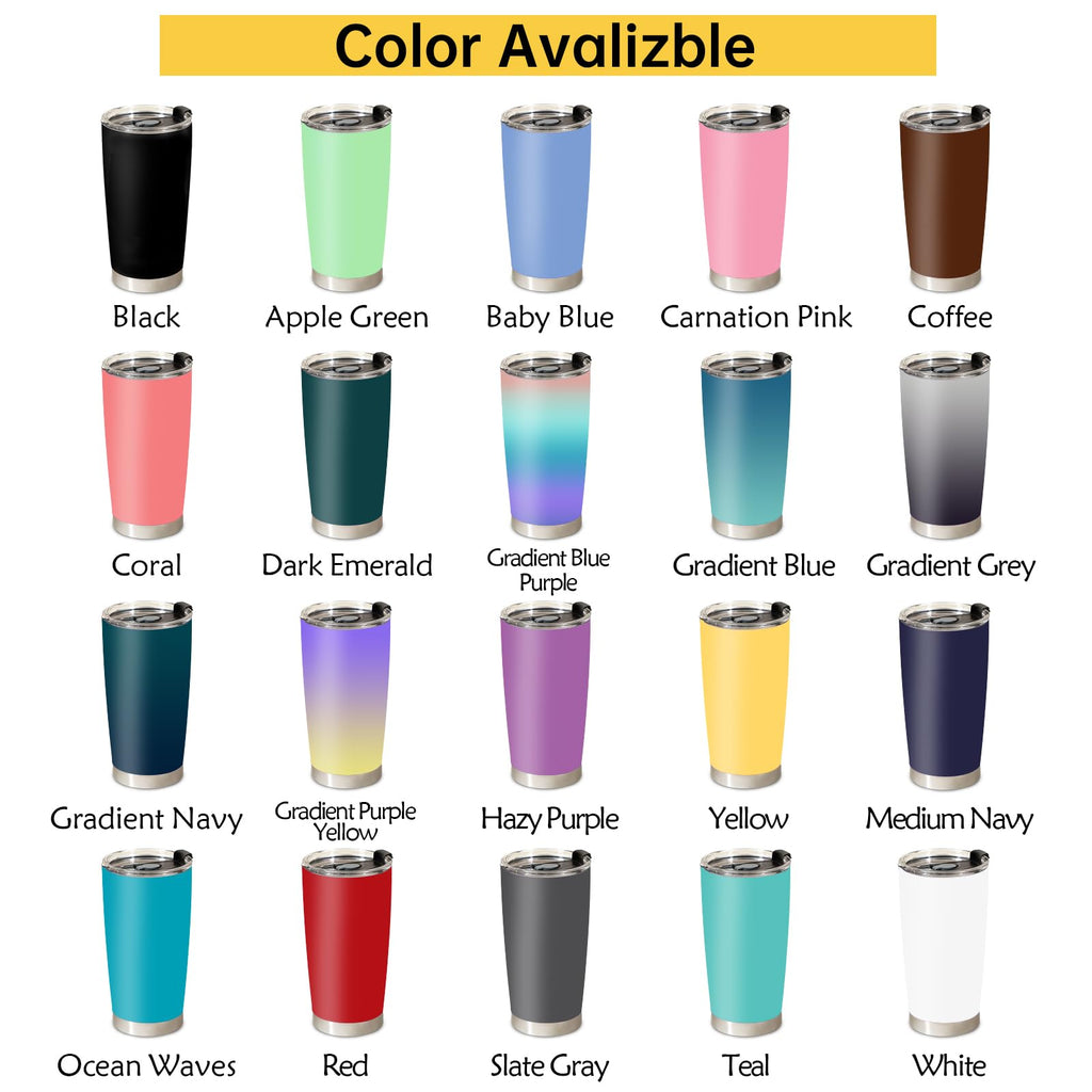 Personalized Tumbler Custom Coffee Tumbler Laser Engrave with Name 20 Oz Stainless Steel Travel Tumbler Cup Mug Personalized Gifts for Birthday Christmas Anniversary for Men Women Kids