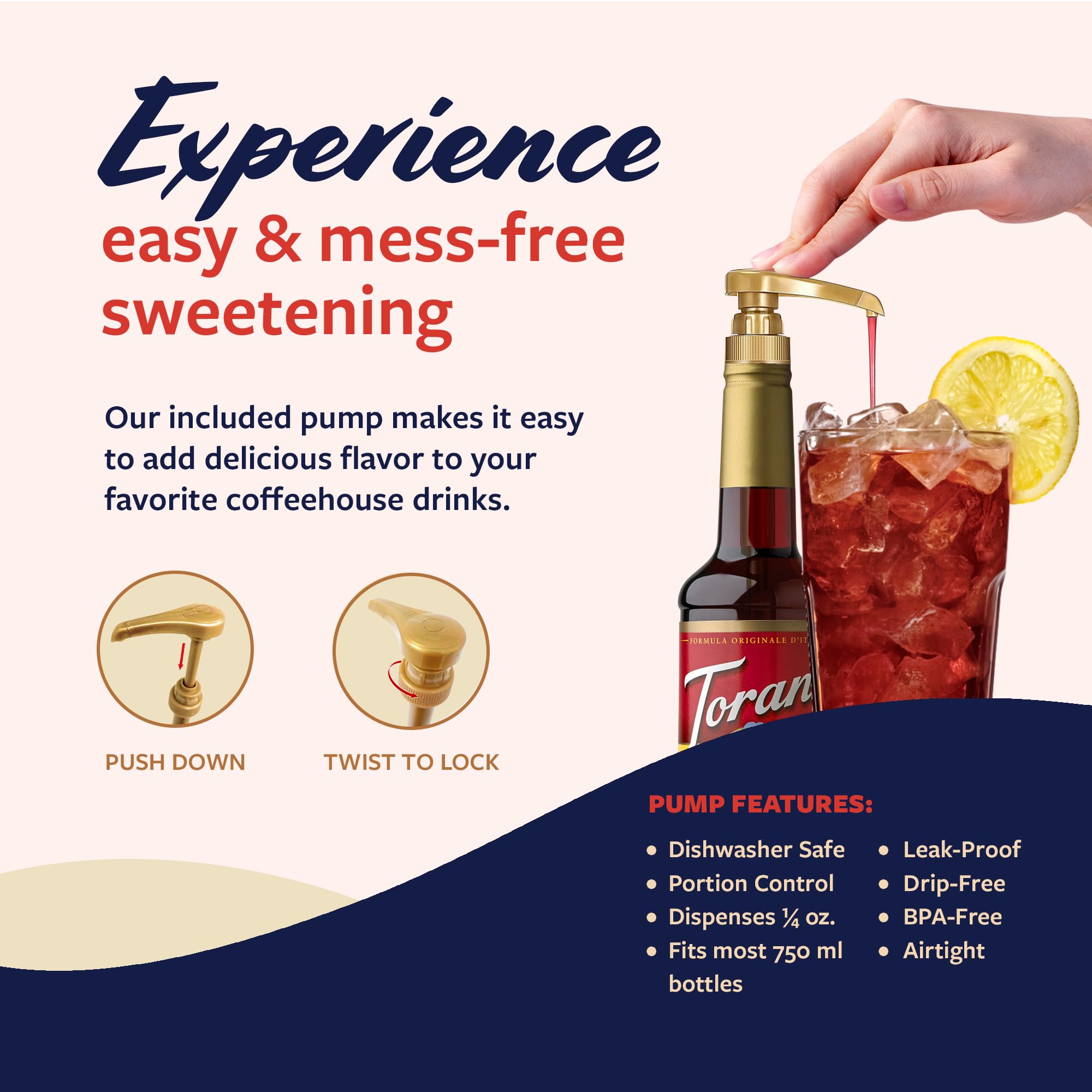 Torani Coffee Syrup, Vanilla Flavored Syrup for Drinks, Pump Included, 25.4 Fl Oz