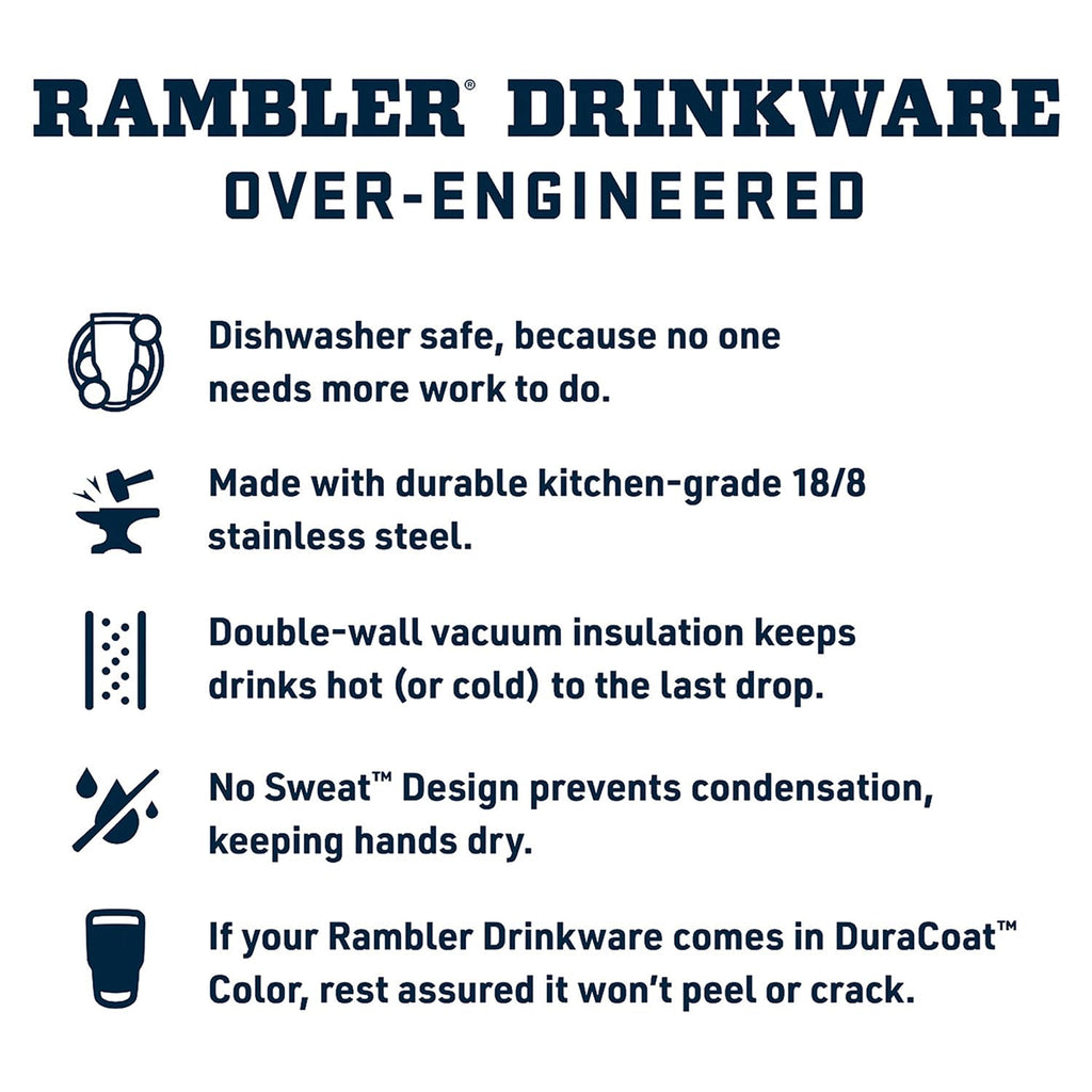 YETI Rambler 35 oz Tumbler with Handle and Straw Lid, Travel Mug Water Tumbler, Vacuum Insulated Cup with Handle, Stainless Steel, Moon Dust - Textured