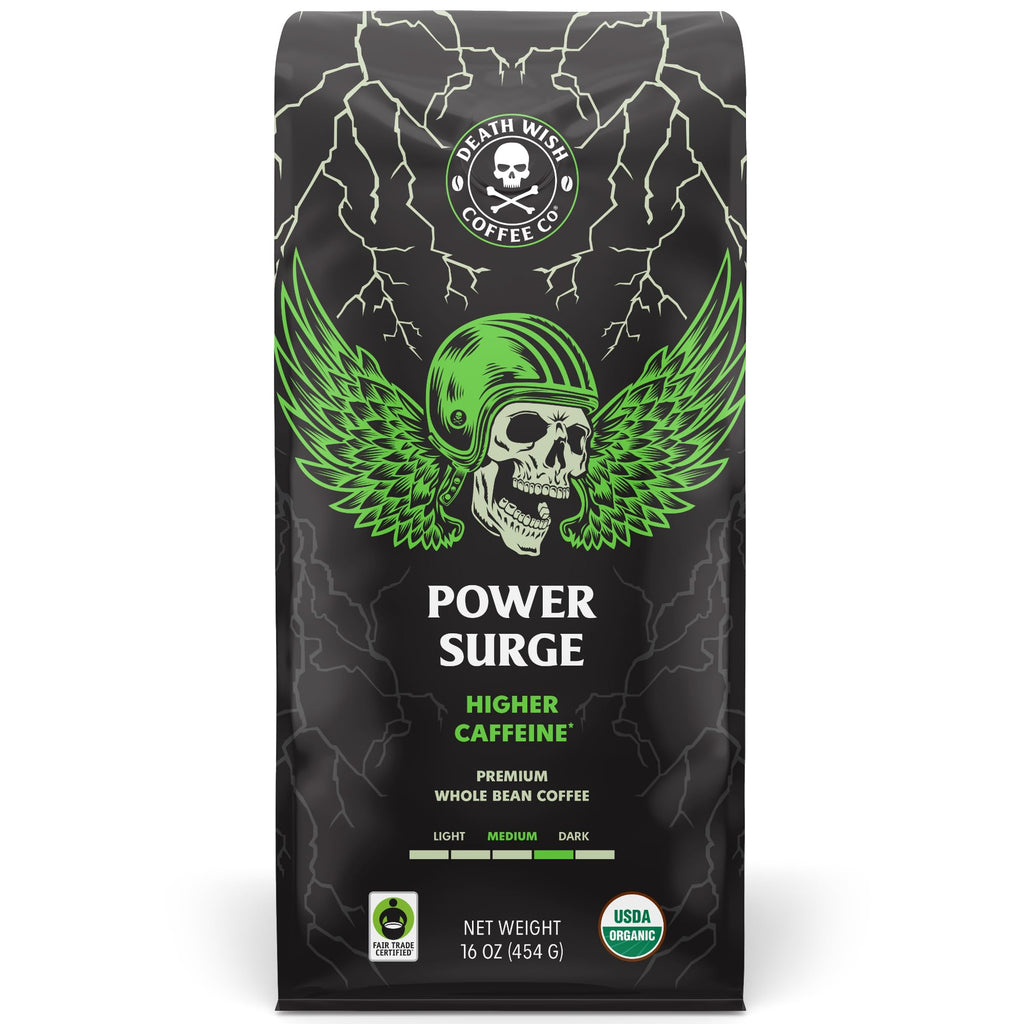 Death Wish Coffee, Valhalla Java Odinforce Blend Whole Bean, USDA Organic and Fair Trade, 12 oz (Pack of 1)