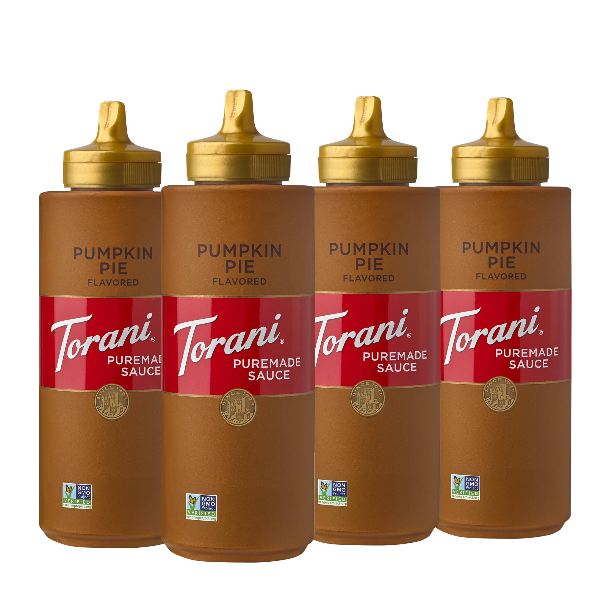 Torani Puremade Dessert & Drink Sauce Variety Pack, Chocolate Caramel, Dark Chocolate, White Chocolate & Caramel, 16.5 fl oz (Set of 4)