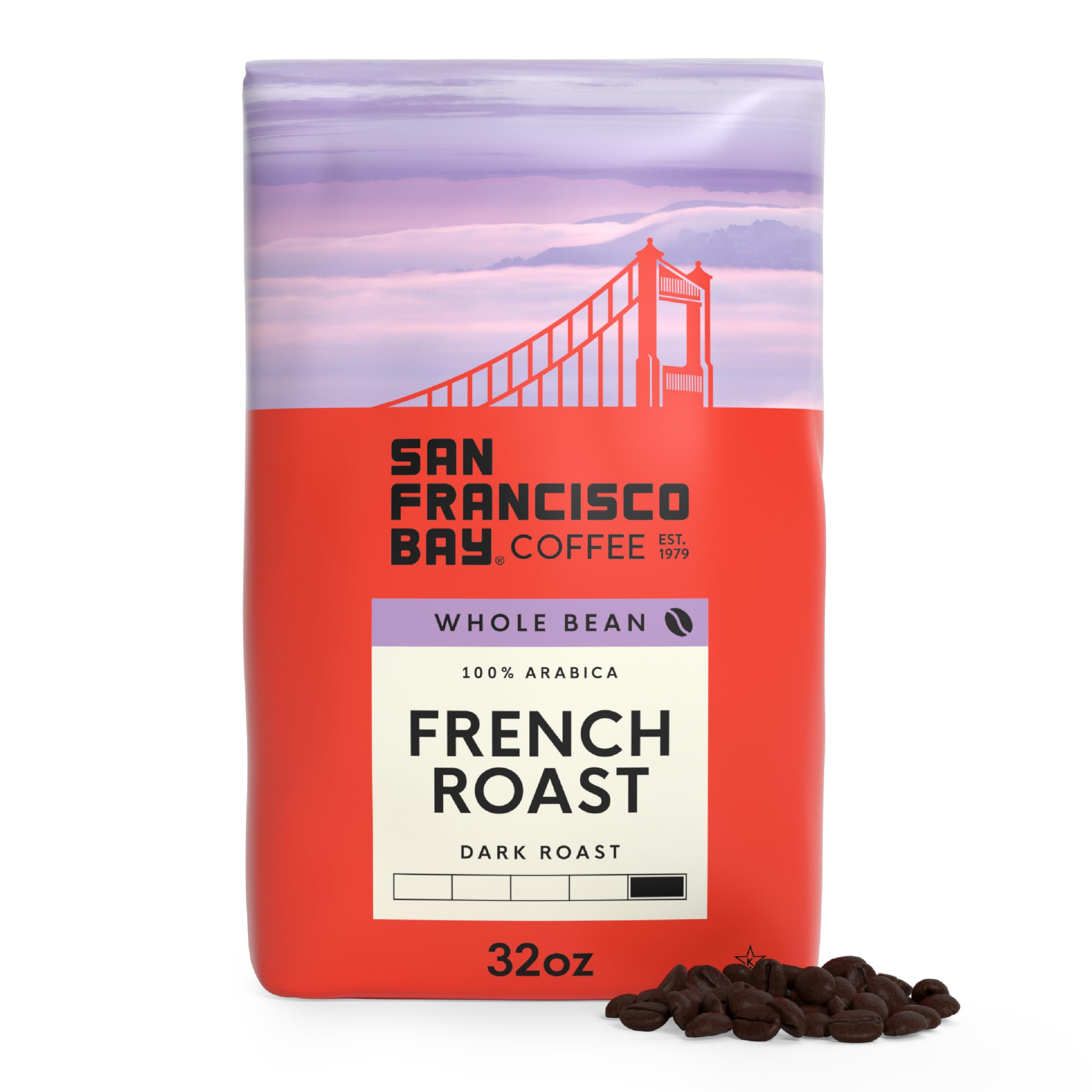 San Francisco Bay Coffee - Medium-Dark Roast Whole Bean Coffee - Fog Chaser (2 lb bag)