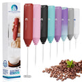Powerful Milk Frother Handheld Foam Maker, Mini Whisk Drink Mixer for Coffee, Cappuccino, Latte, Matcha, Hot Chocolate, No Stand, Green