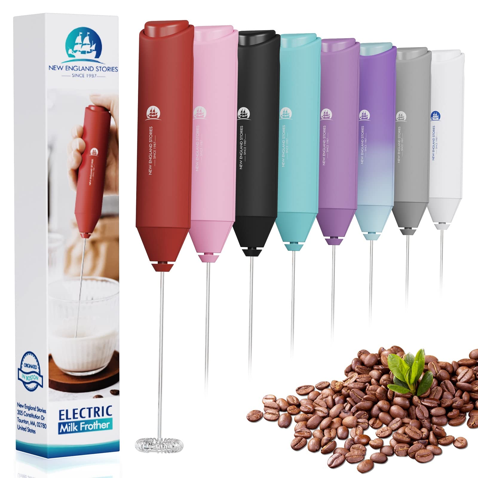 Powerful Milk Frother Handheld Foam Maker, Mini Whisk Drink Mixer for Coffee, Cappuccino, Latte, Matcha, Hot Chocolate, No Stand, Green