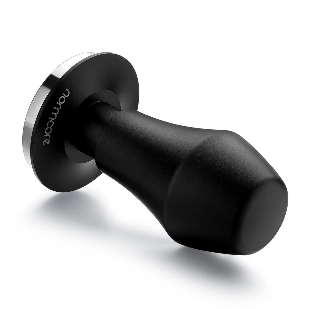 Normcore V4 Coffee Tamper 53.3mm - Spring-Loaded Tamper - Barista Espresso Tamper with 15lb / 25lb / 30lbs Replacement Springs - Anodized Aluminum Handle and Stand - Flat Base, Black